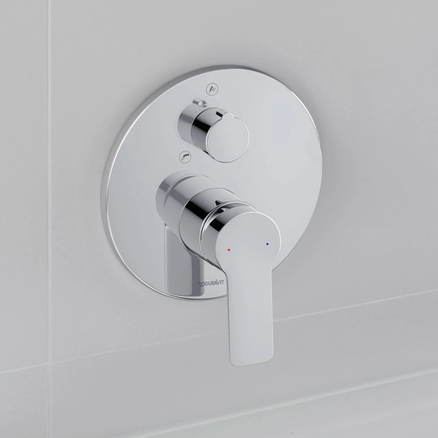 Chromowana bateria wannowa z przodu, Duravit