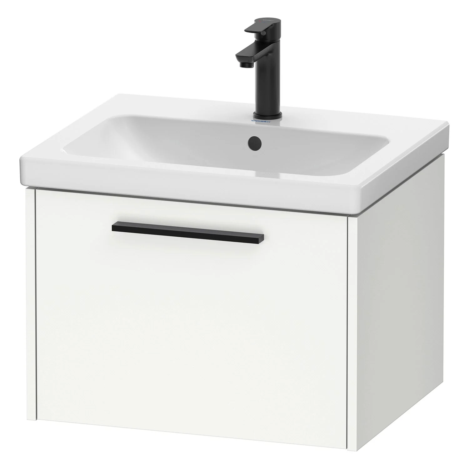 Duravit D-Code Waschtischunterbau 58,4 cm, 1 Auszug, Griff diamantschwarz