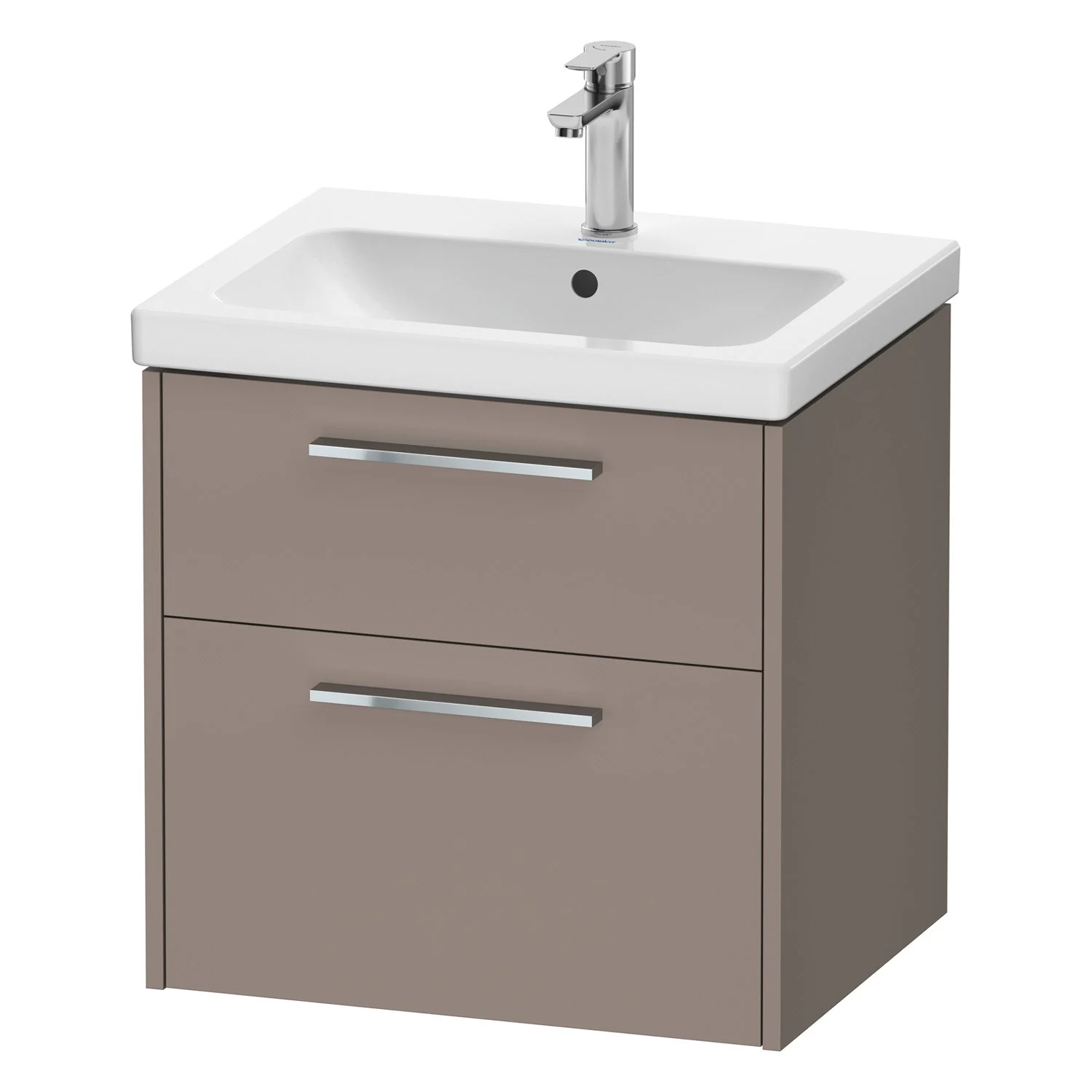 Duravit D-Code Waschtischunterbau 58,4 cm, 2 Auszüge, Griff chrom