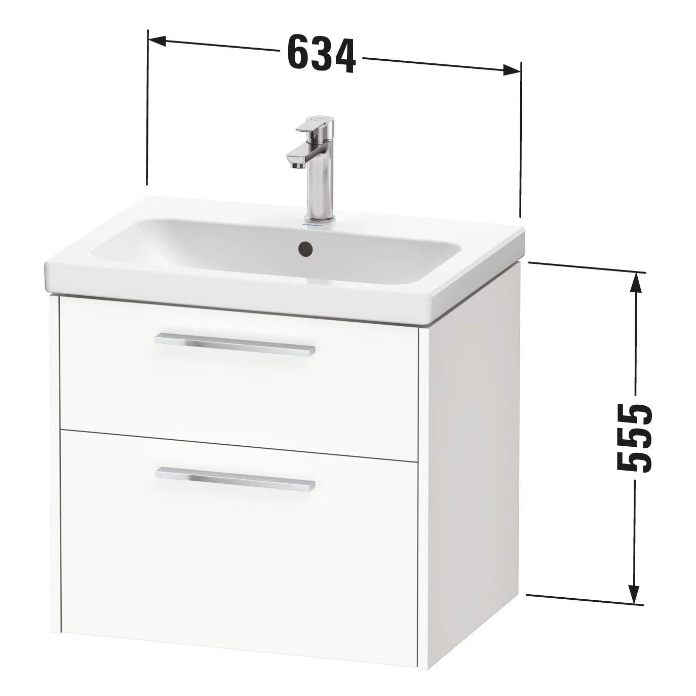 Biała umywalka o wymiarach 634x555 mm, Duravit