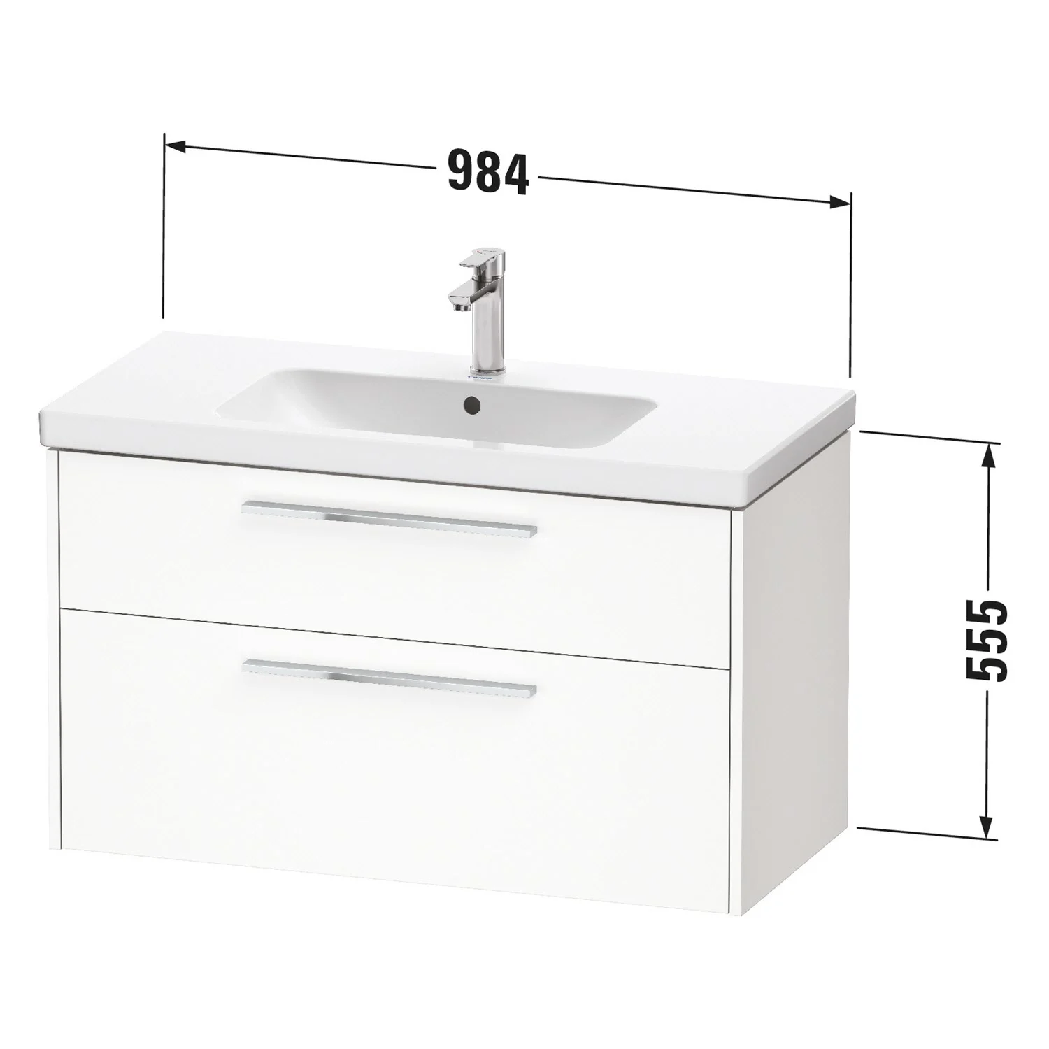 Biała umywalka o wymiarach 984x555 mm, Duravit