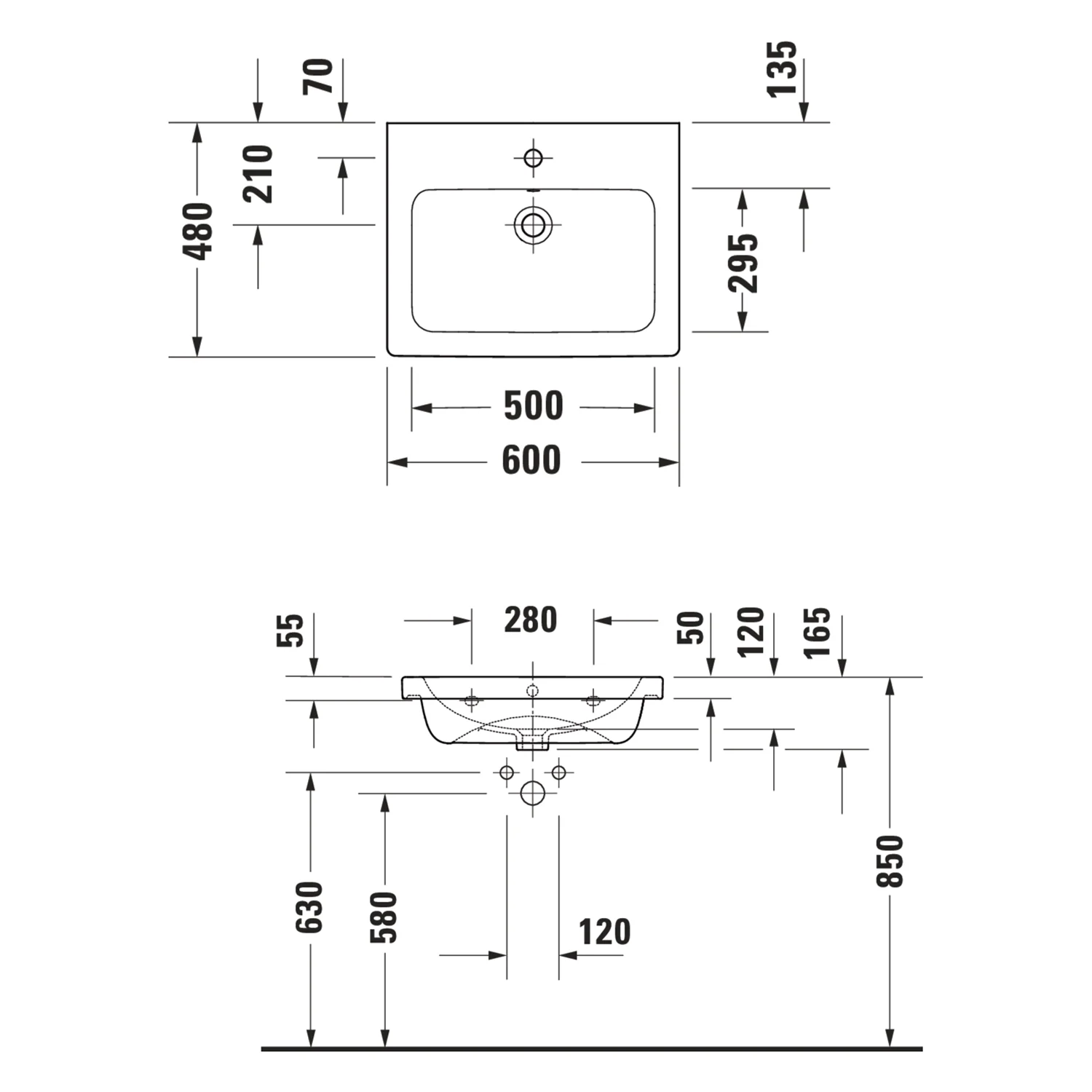 Duravit D-Code Waschtisch 60 cm Bild 2
