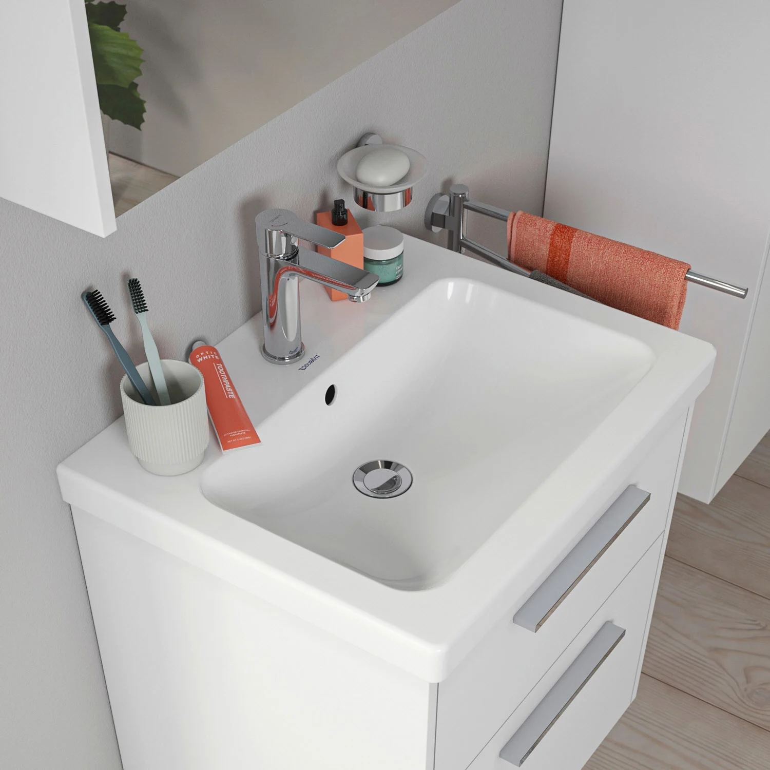 Umywalka z kranem i akcesoriami, Duravit
