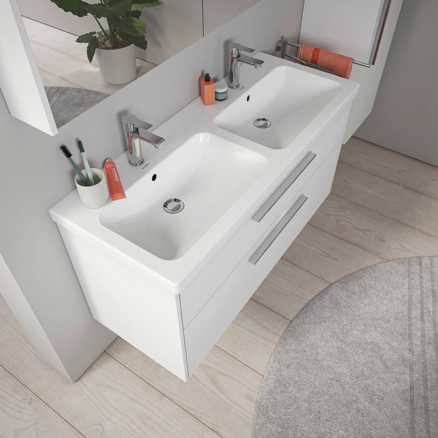 Duravit D-Code Doppelwaschtisch 120 cm Bild 3