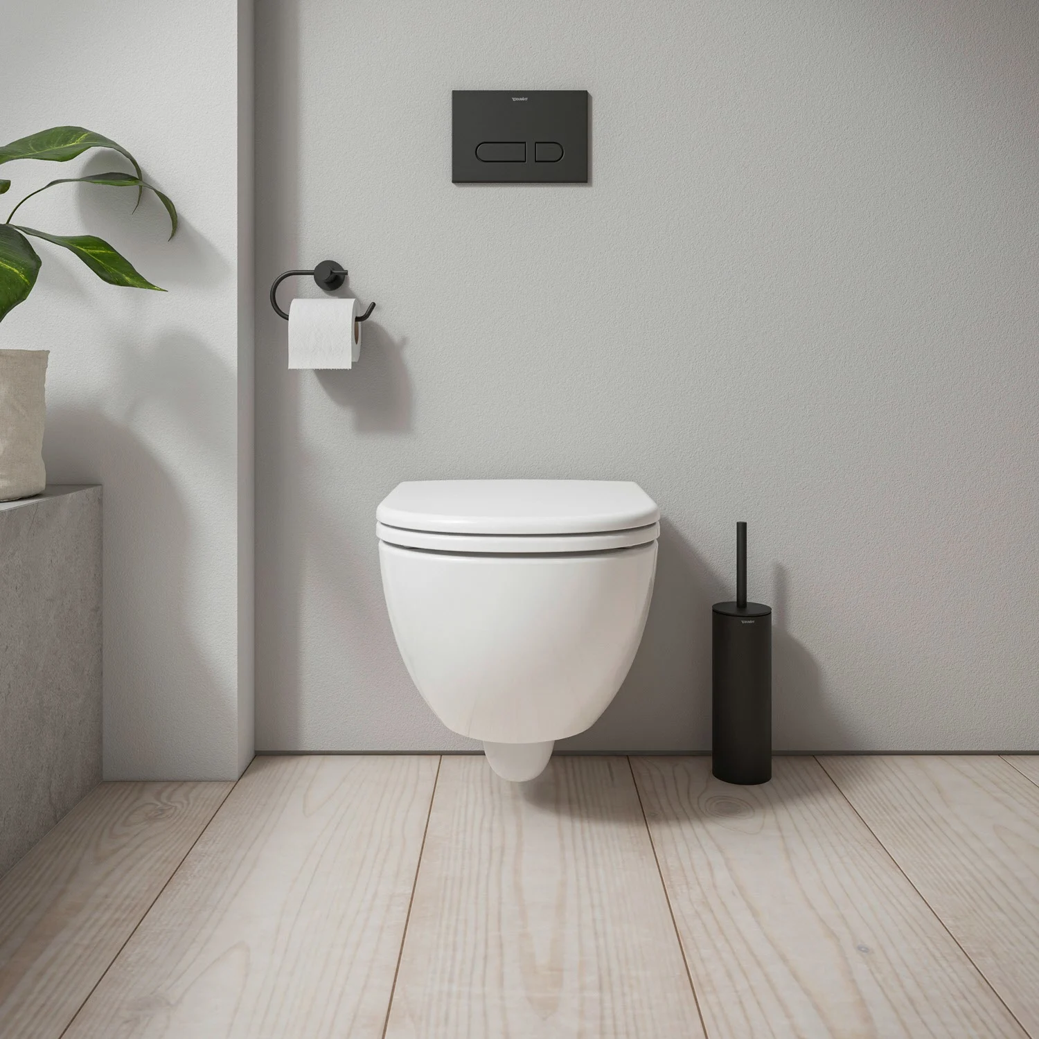Wisząca toaleta w nowoczesnej łazience, Duravit