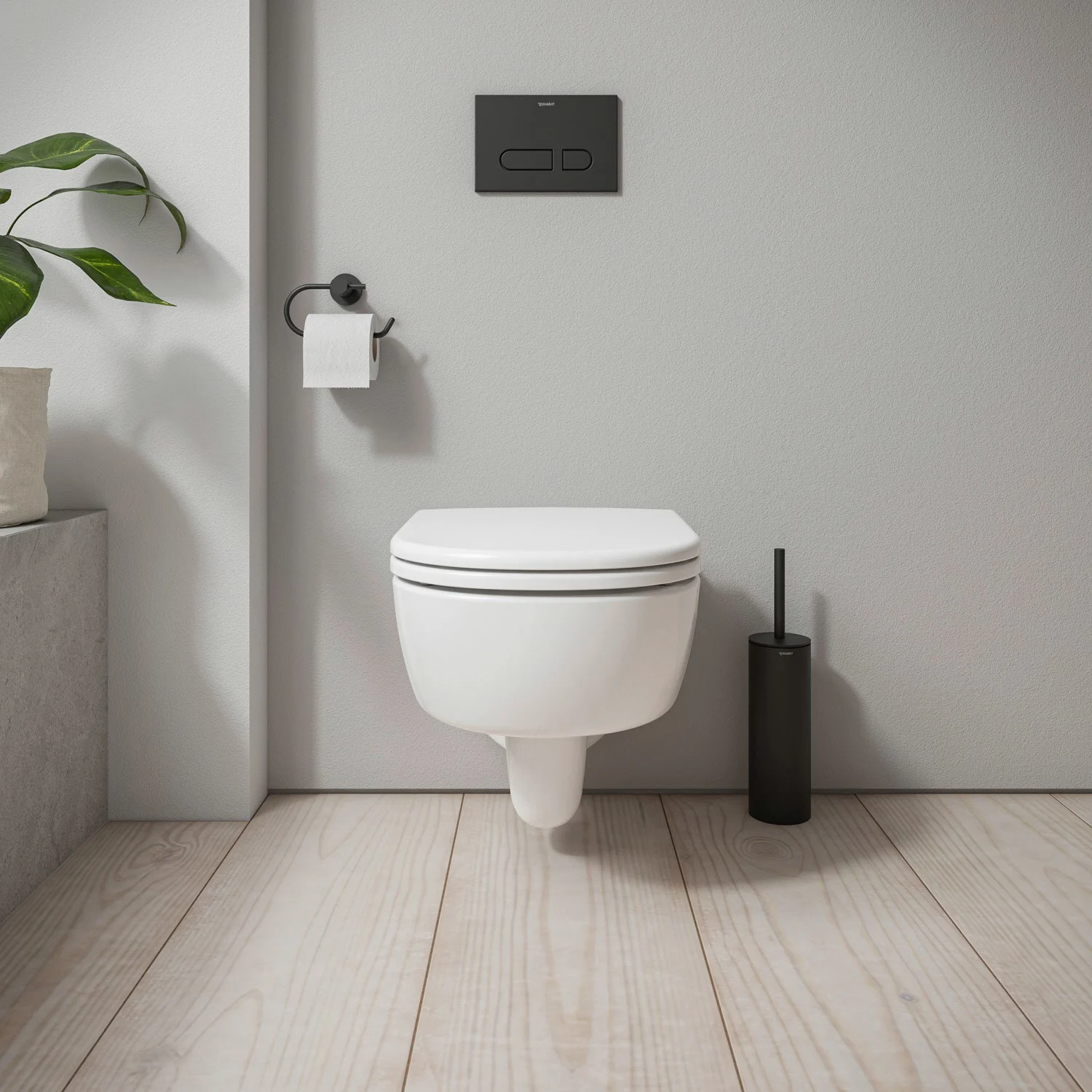 Wisząca toaleta w nowoczesnej łazience, Duravit