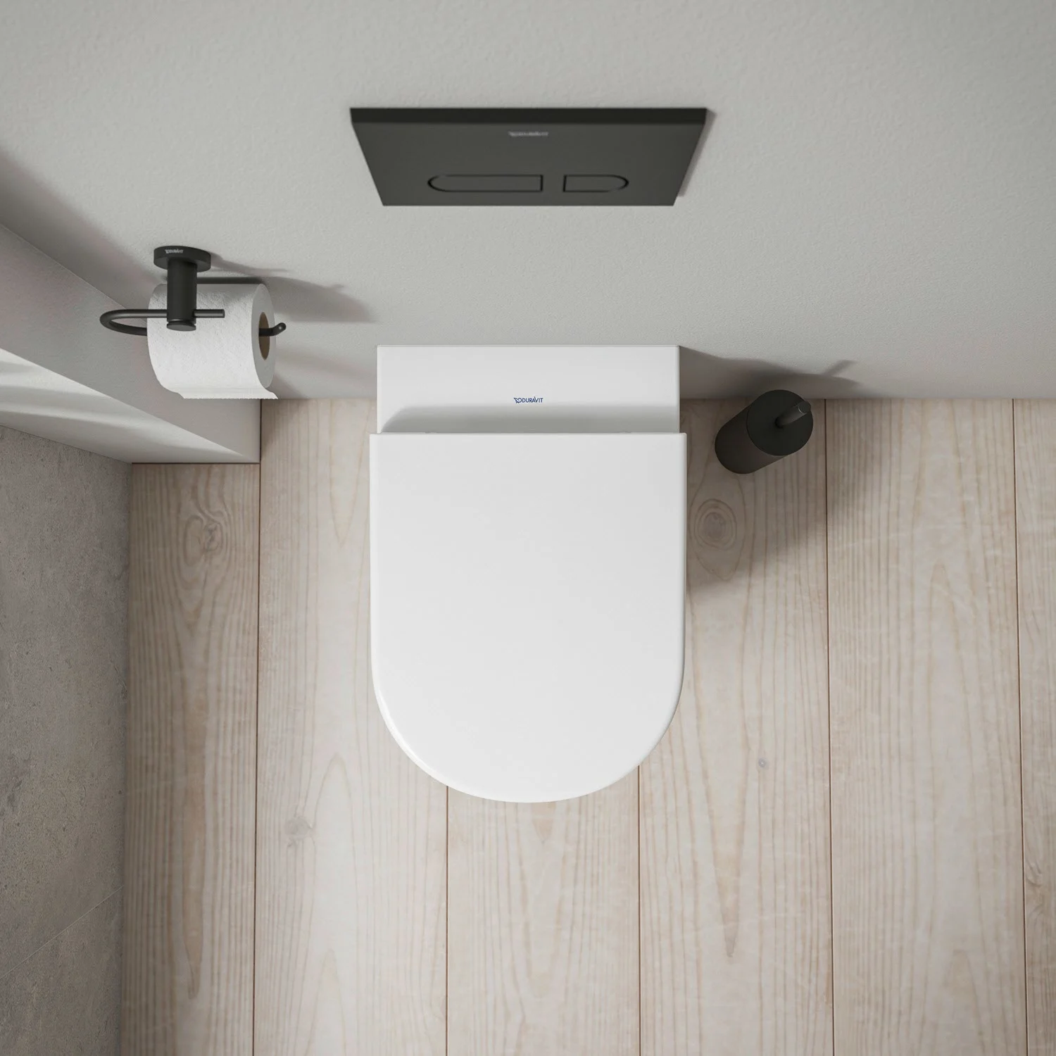 Zestaw WC podwieszany z widokiem z góry, Duravit