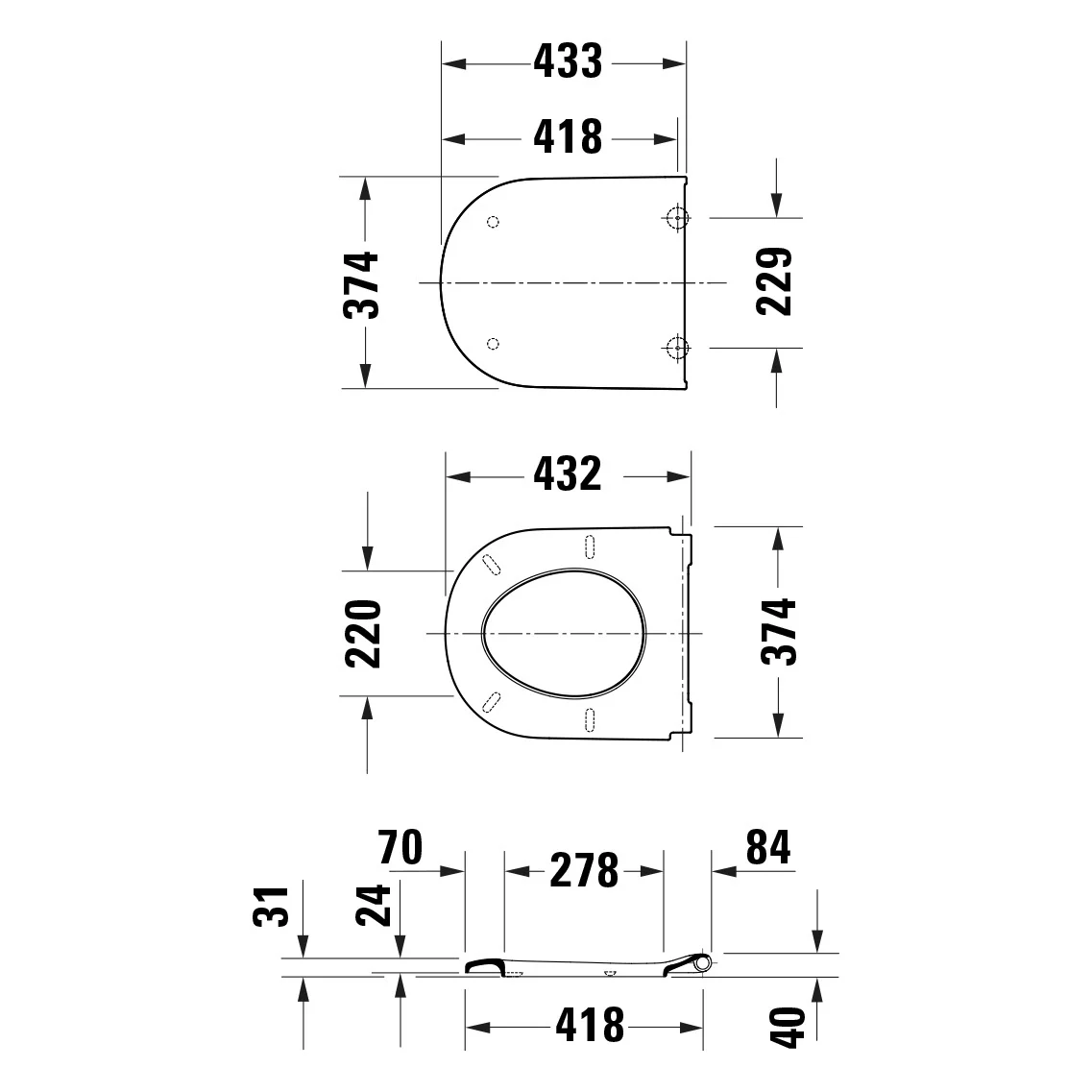Duravit D-Code WC-Sitz ohne Absenkautomatik Bild 4