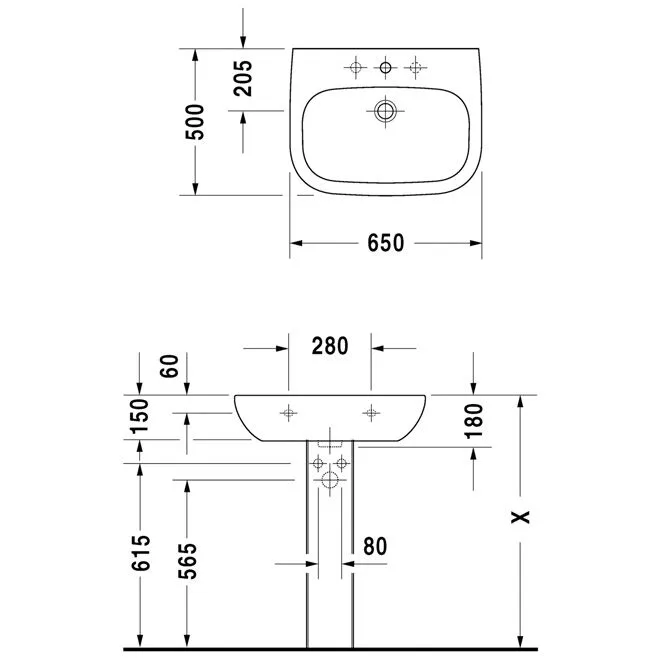 Duravit D-Code Waschtisch 65 cm Bild 3