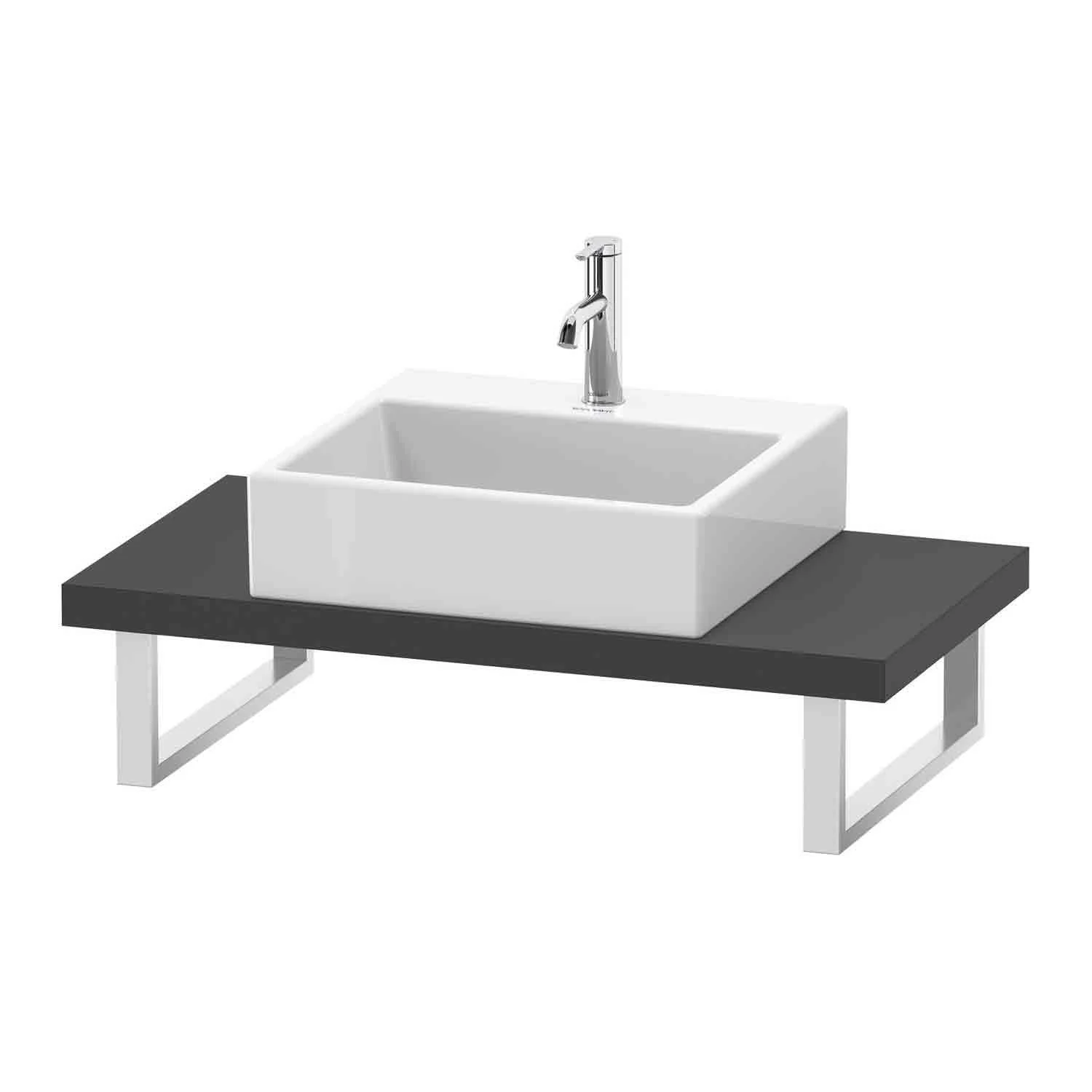 Umywalka na czarnej konsoli widok z przodu, Duravit