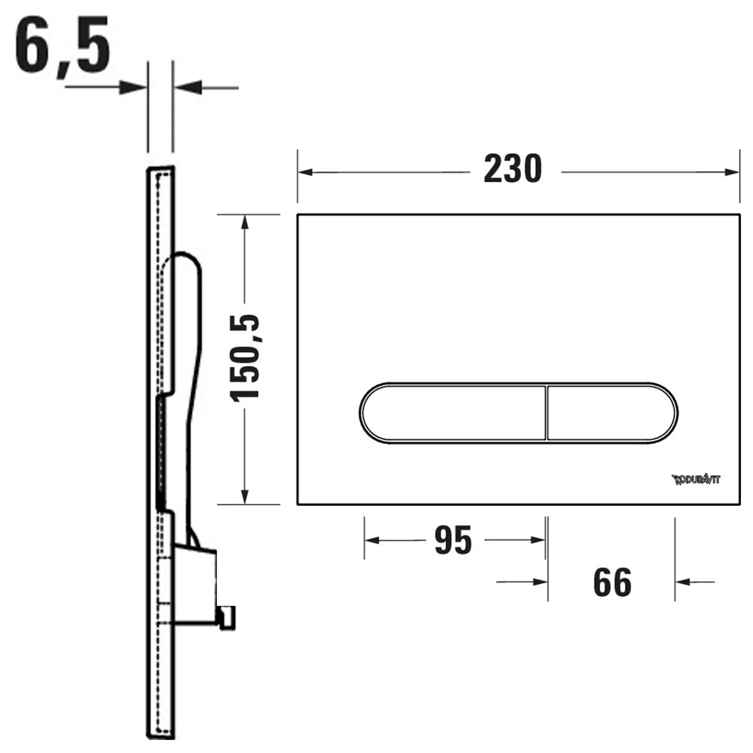 Duravit DuraSystem Betätigungsplatte mechanisch für WC, Kunststoff Bild 5