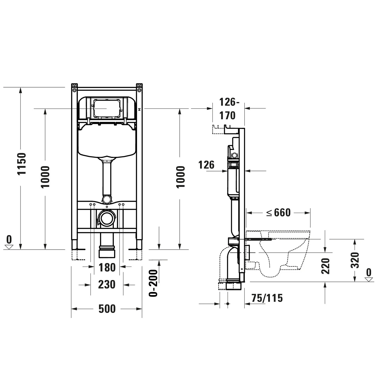 Duravit DuraSystem Installationselement Trockenbau für WC Basic Bild 4