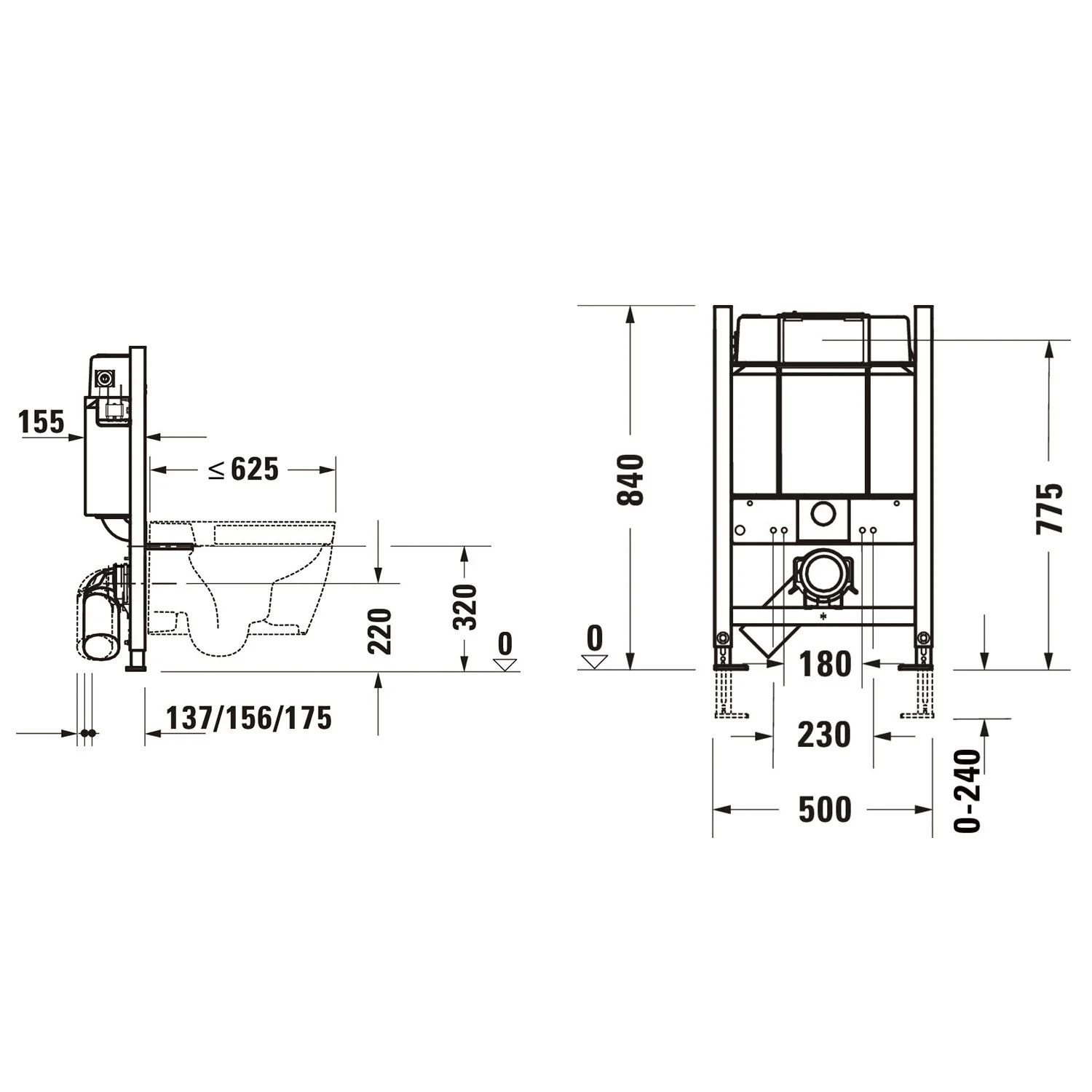 Duravit DuraSystem WC-Element, Basic 84 cm, pulverbeschichtet Bild 2