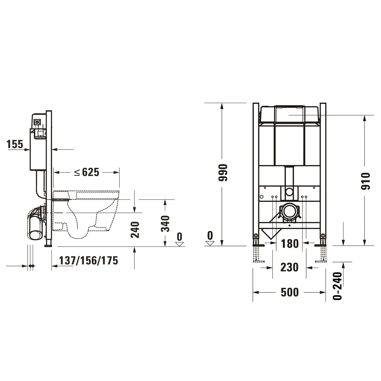 Duravit DuraSystem WC-Element, Basic 99 cm, pulverbeschichtet Bild 2
