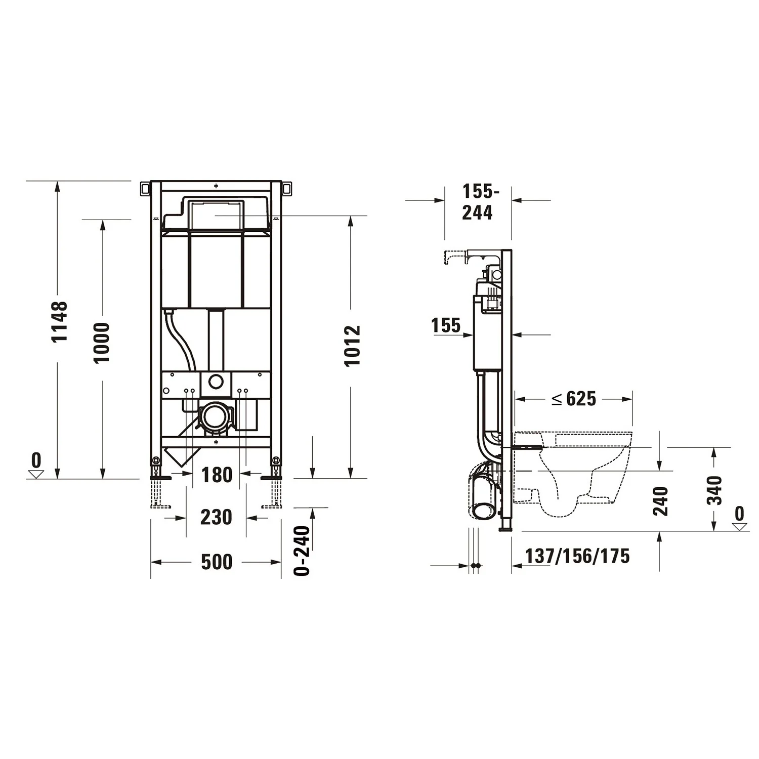 Duravit DuraSystem WC-Element, Hygienespülung integriert, pulverbeschichtet Bild 2