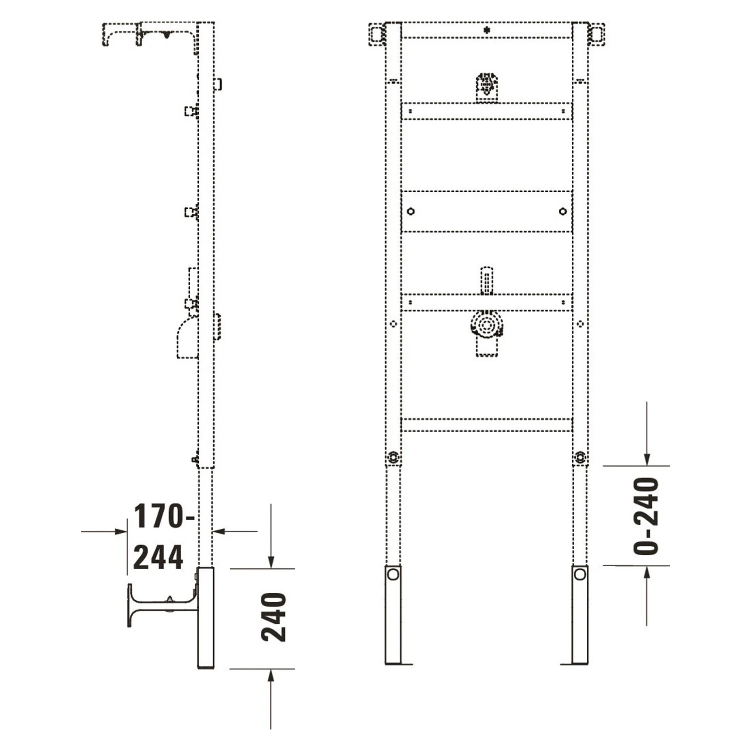 Duravit DuraSystem Verlängerungs-Set 24 cm, pulverbeschichtet Bild 2