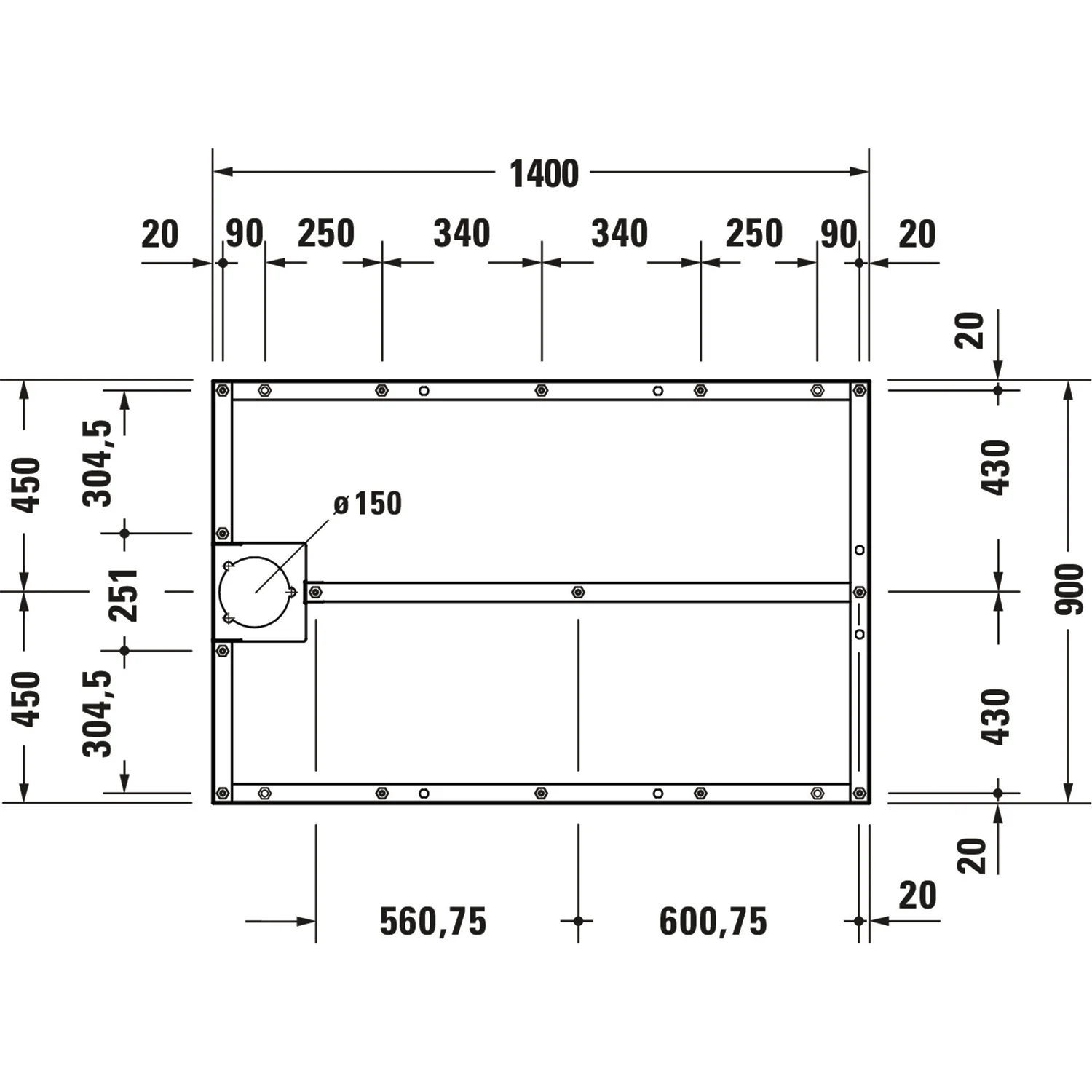 Duravit Fußgestell für Stonetto Duschwanne 140 x 90 cm Bild 3