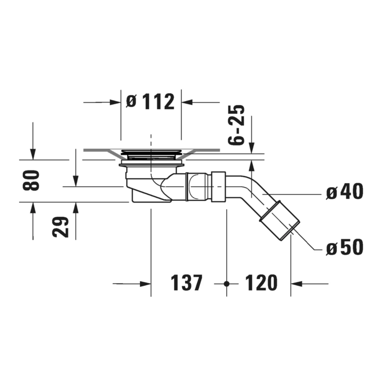 Duravit Sustano Duschwannenablauf  Ablaufleistung 0,6 l/s Bild 2
