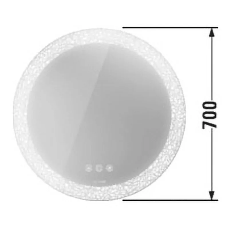 Rysunek techniczny okrągłego lustra z wymiarami, Duravit