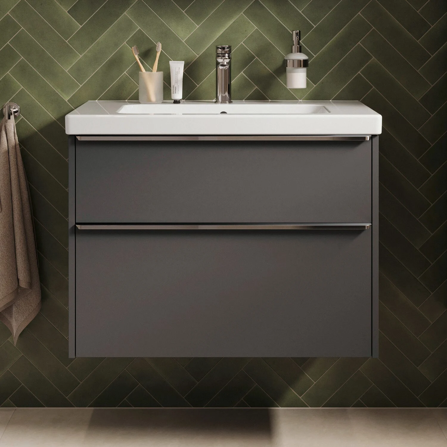Duravit Joviva Umywalka ceramiczna z szafką podumywalkową 80 cm