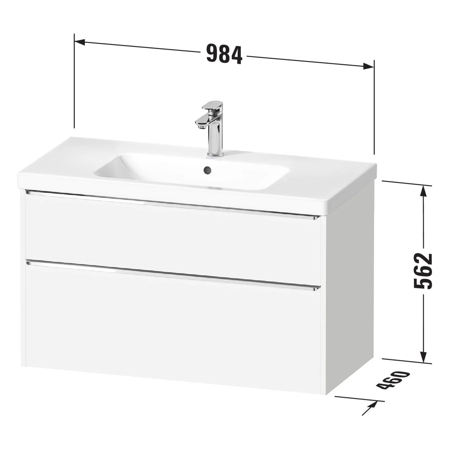 Duravit Joviva Keramik-Waschtisch mit Unterschrank 100 cm Bild 5