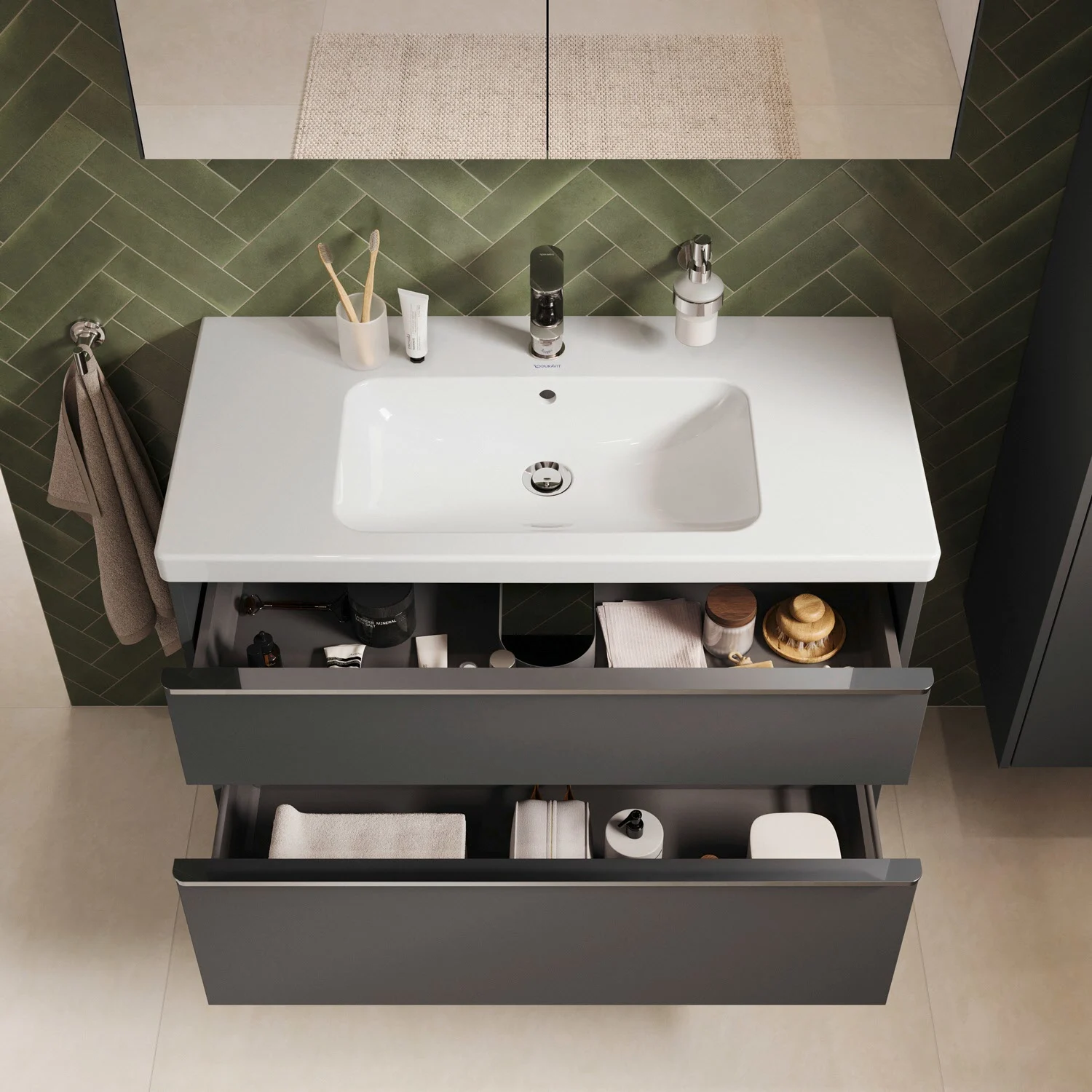 Duravit Joviva Keramik-Waschtisch mit Unterschrank 100 cm Bild 7