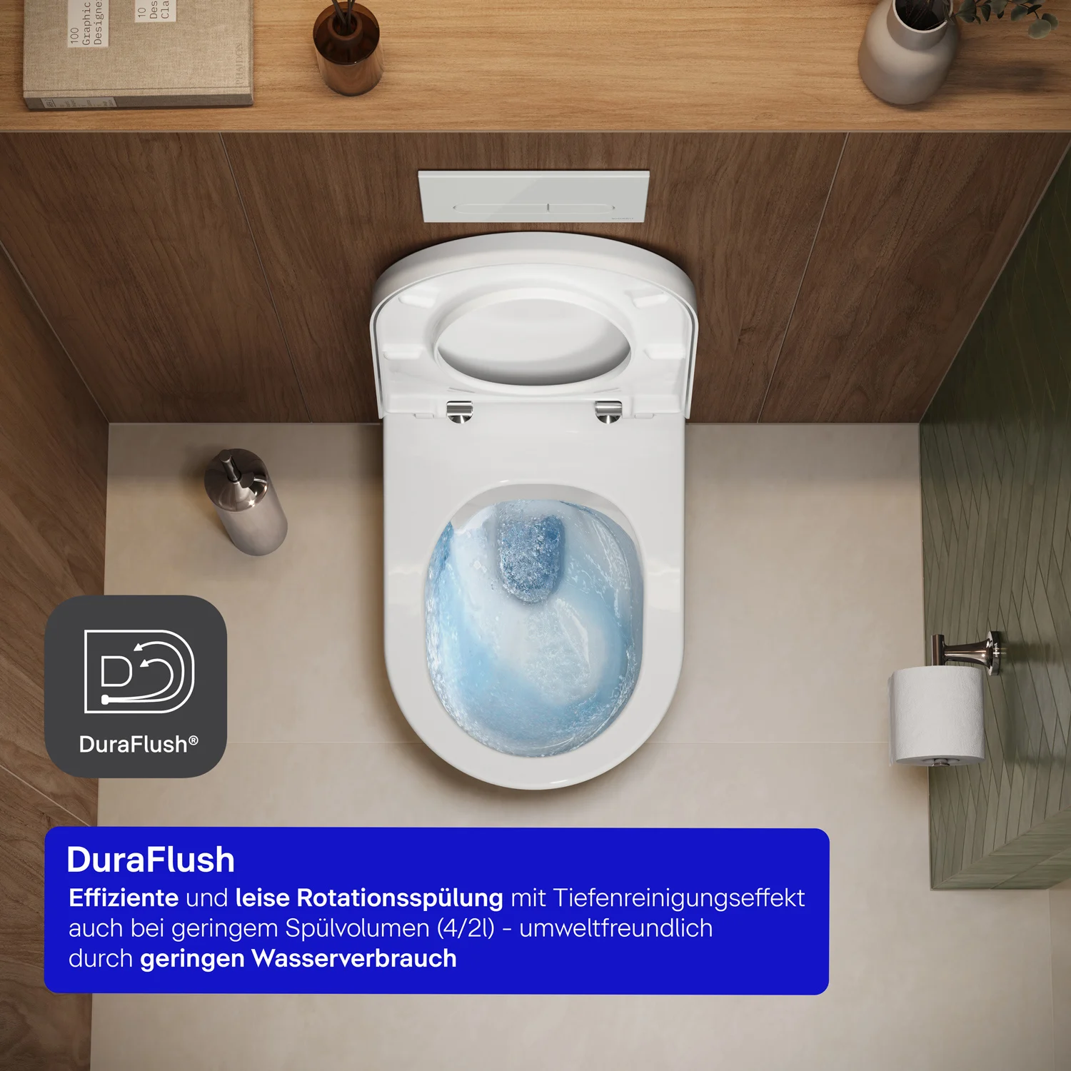 Zestaw WC wiszący w otoczeniu łazienki, Duravit