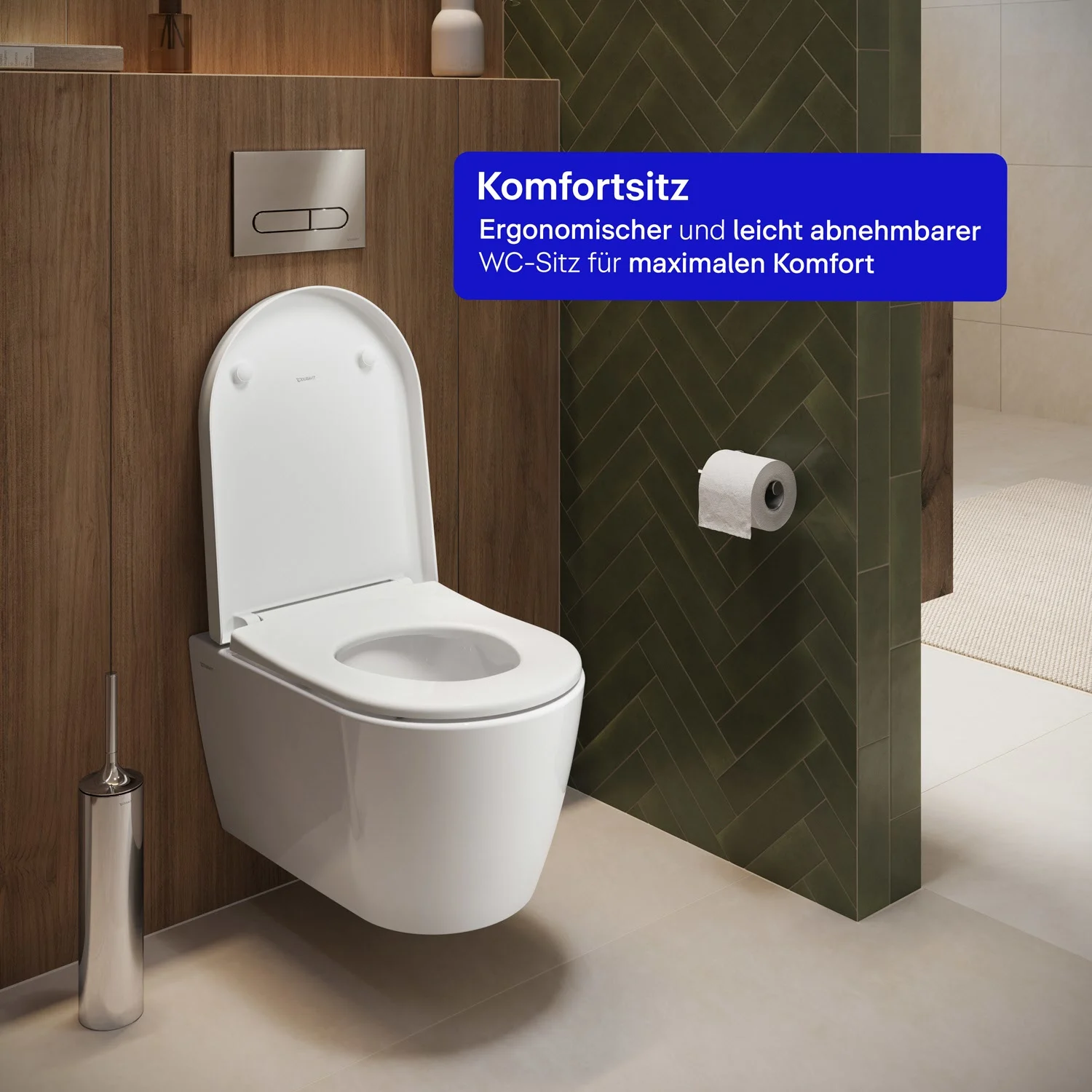Toaleta z otwartą pokrywą w łazience, Duravit
