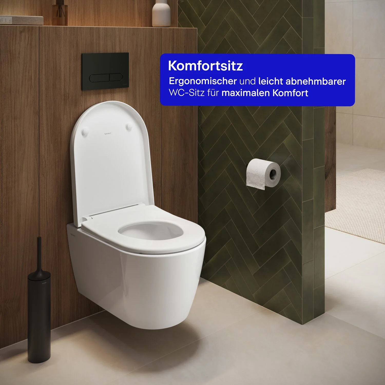 Toaleta z otwartą pokrywą w łazience, Duravit