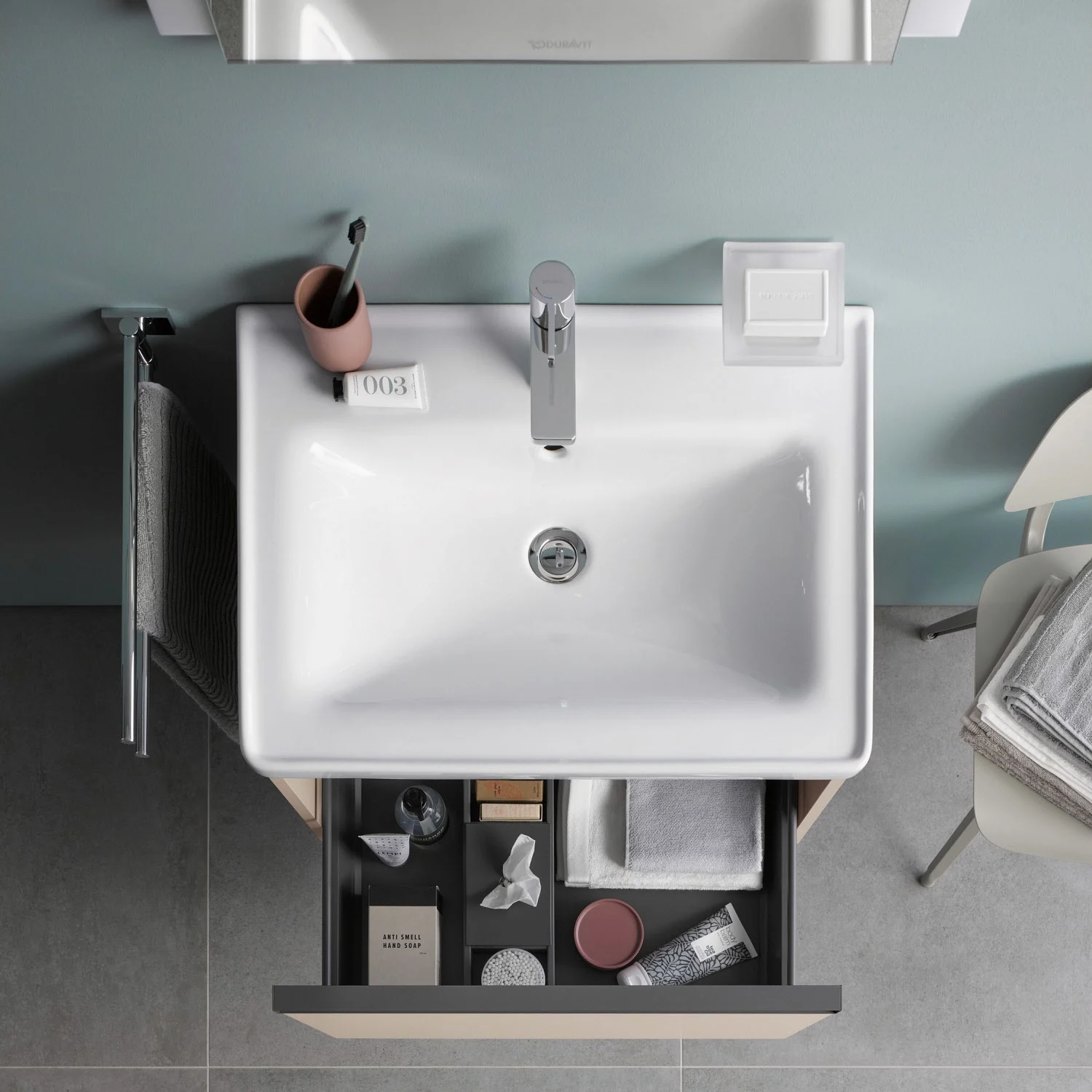 Duravit Ketho.2 Waschtischunterbau wandhängend, 1 Auszug, 78,4 cm Bild 7