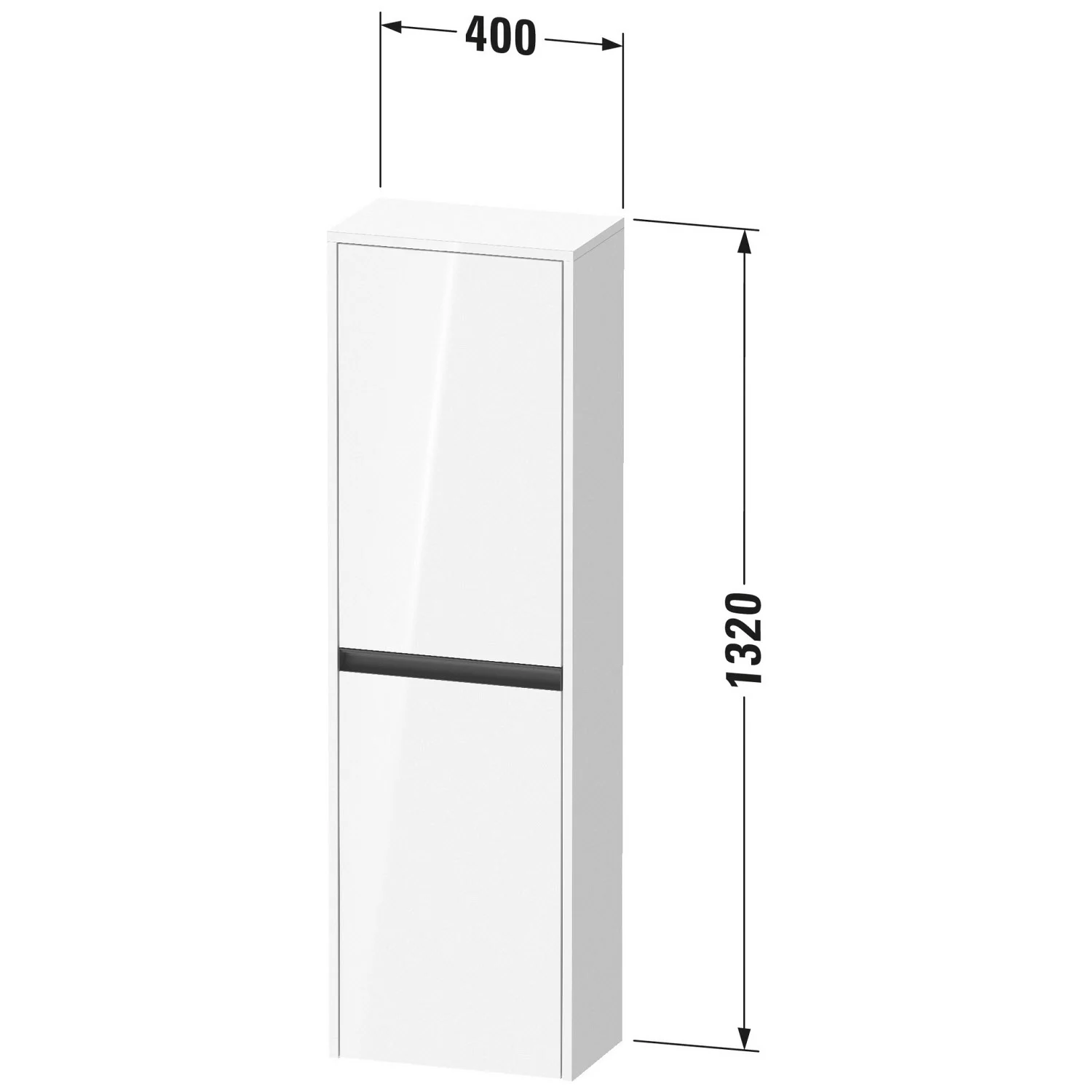 Duravit Ketho.2 Halbhochschrank 40 x 132 cm, Türanschlag links Bild 4