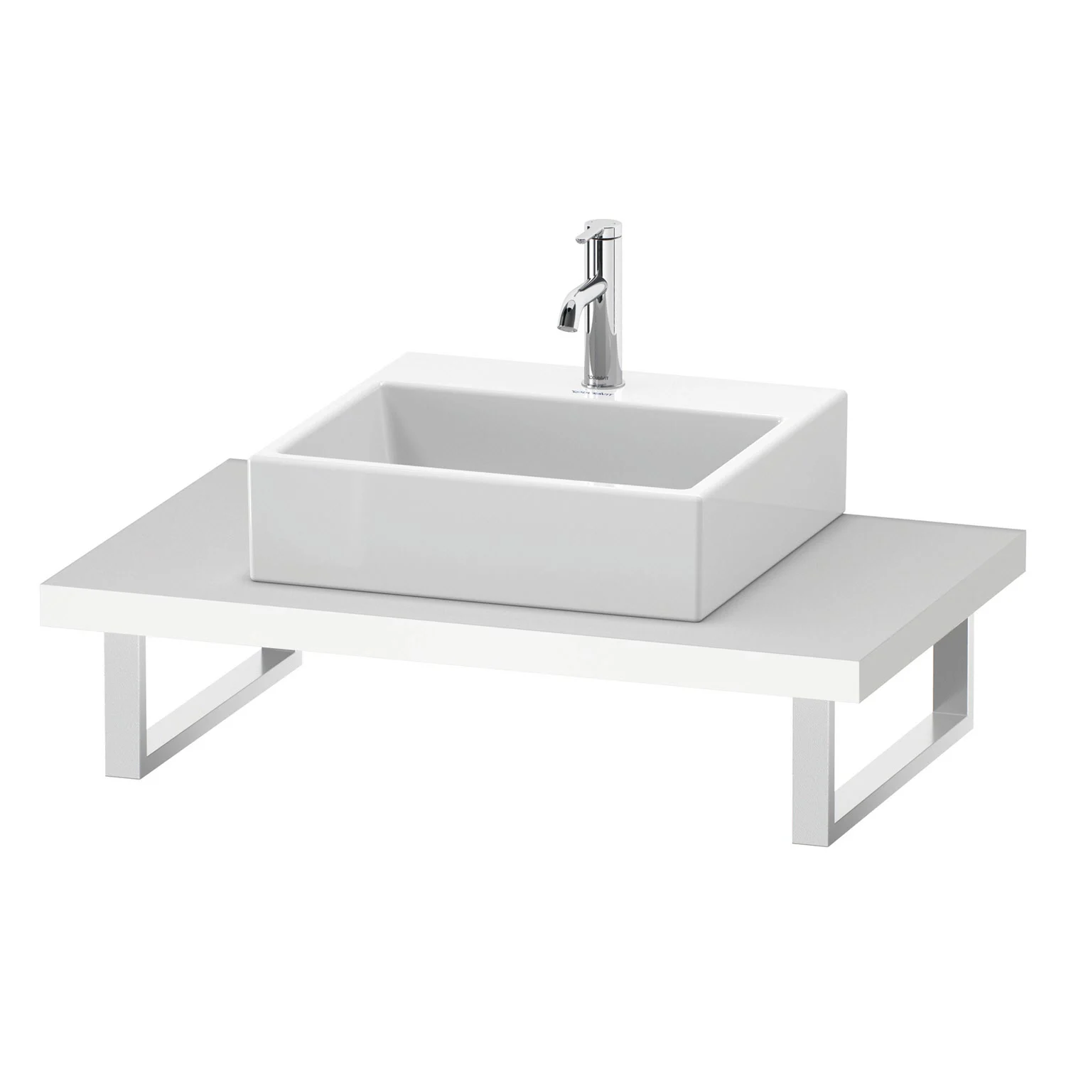 Umywalka na białej konsoli, widok z przodu, Duravit
