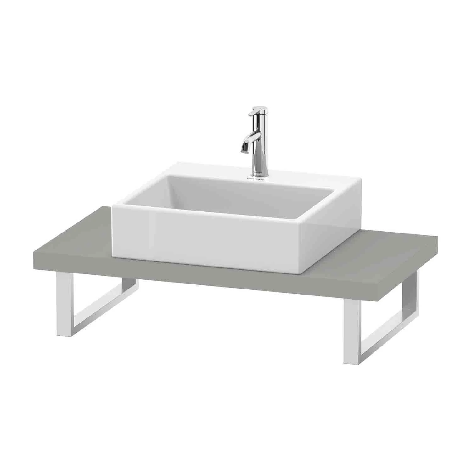 Umywalka na szarej konsoli, widok z przodu, Duravit