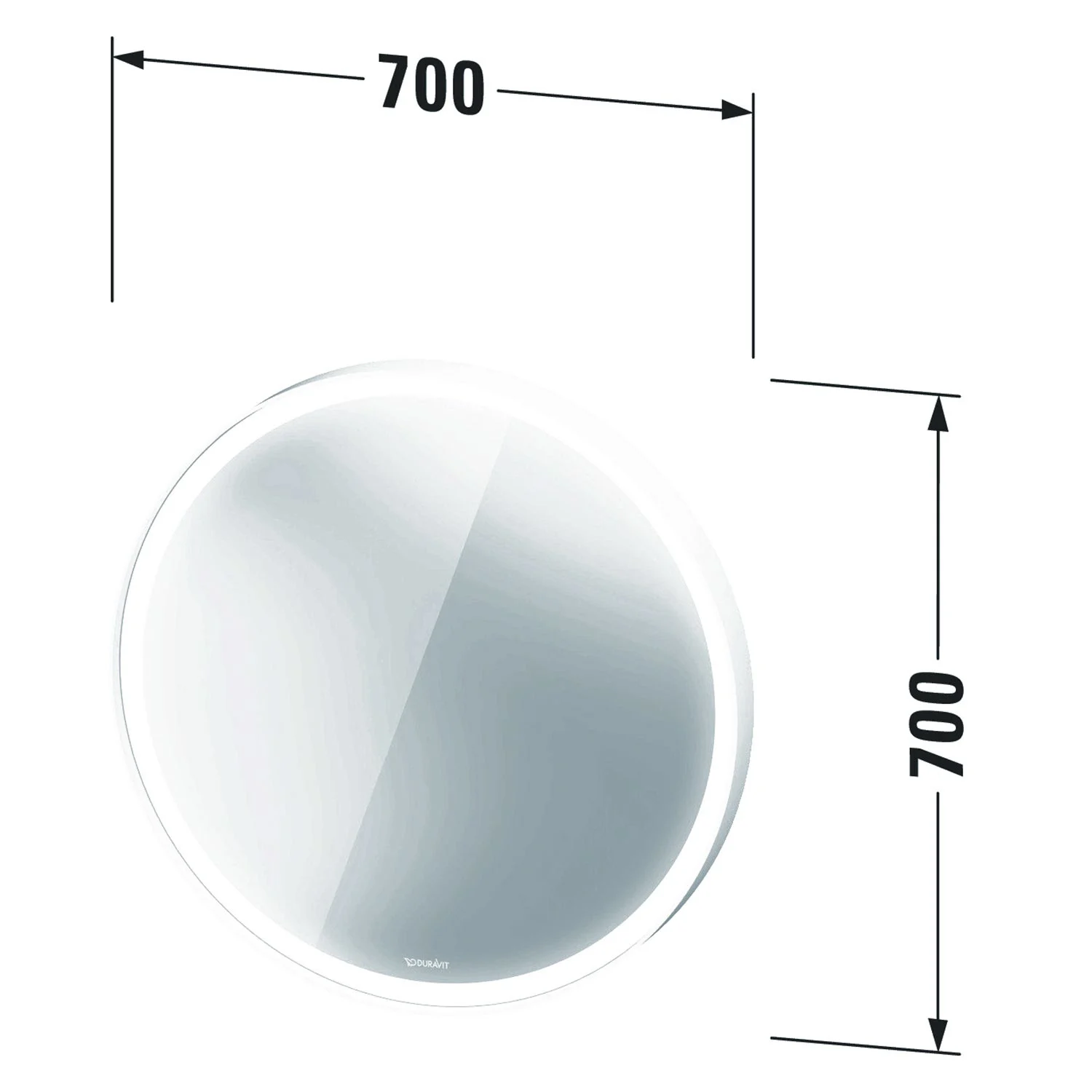 Okrągłe lustro o wymiarach 700x700 mm, Duravit