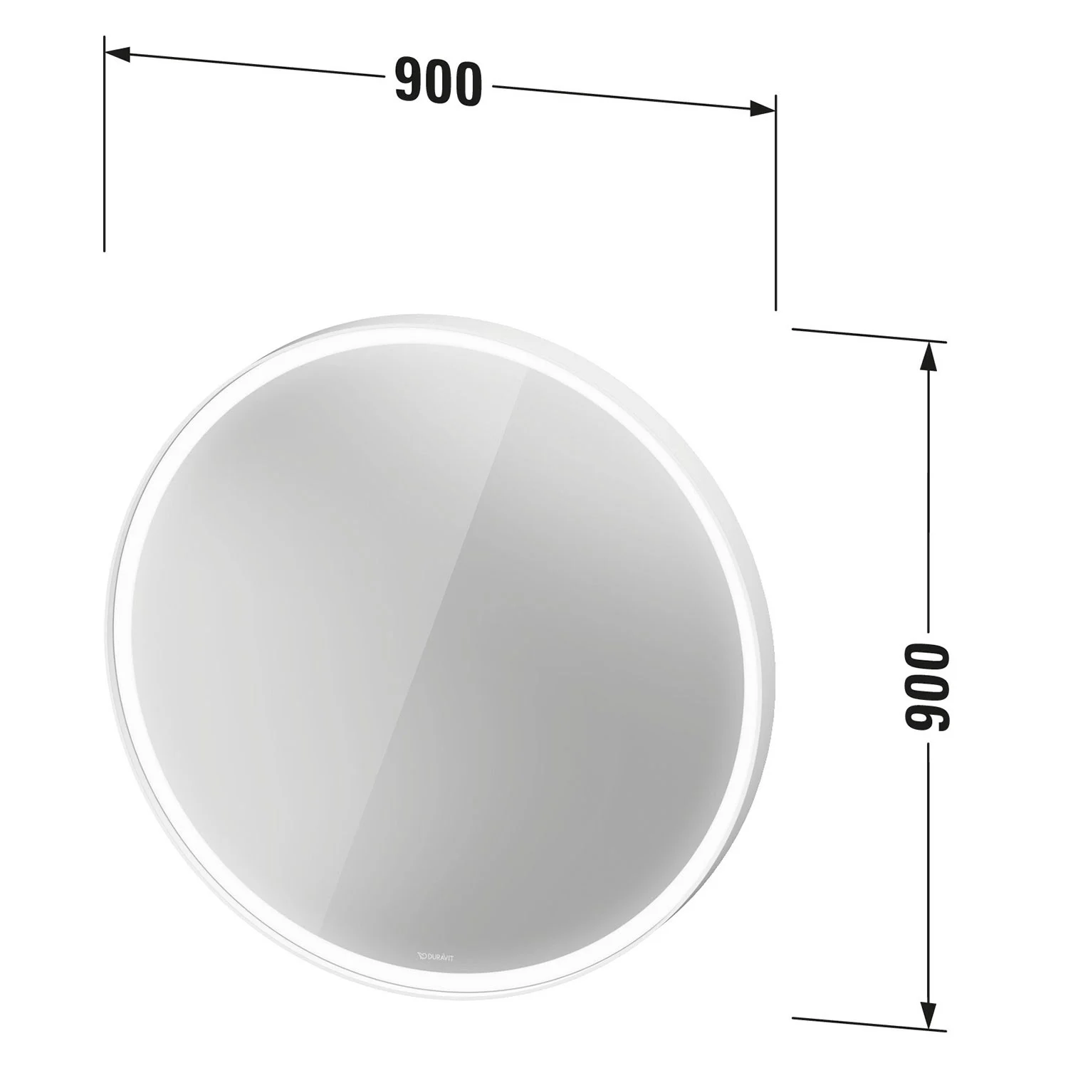 Okrągłe lustro o wymiarach 900x900 mm, Duravit