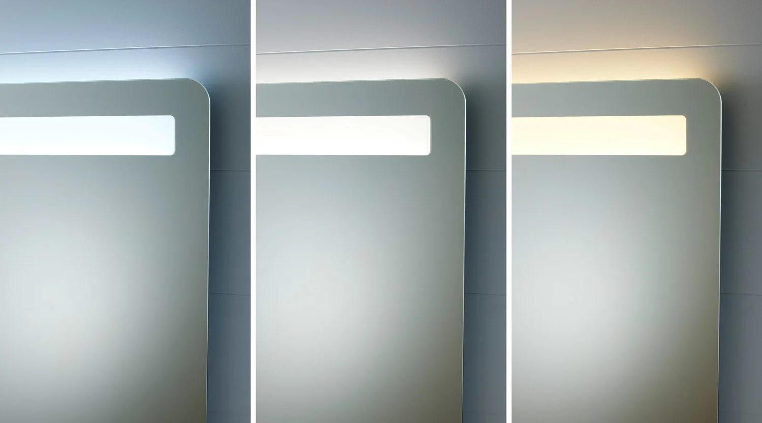 Trzy widoki lustra z oświetleniem LED, Duravit
