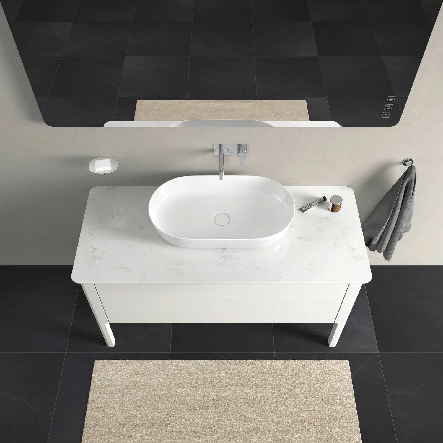 Umywalka z lustrem i akcesoriami z góry, Duravit