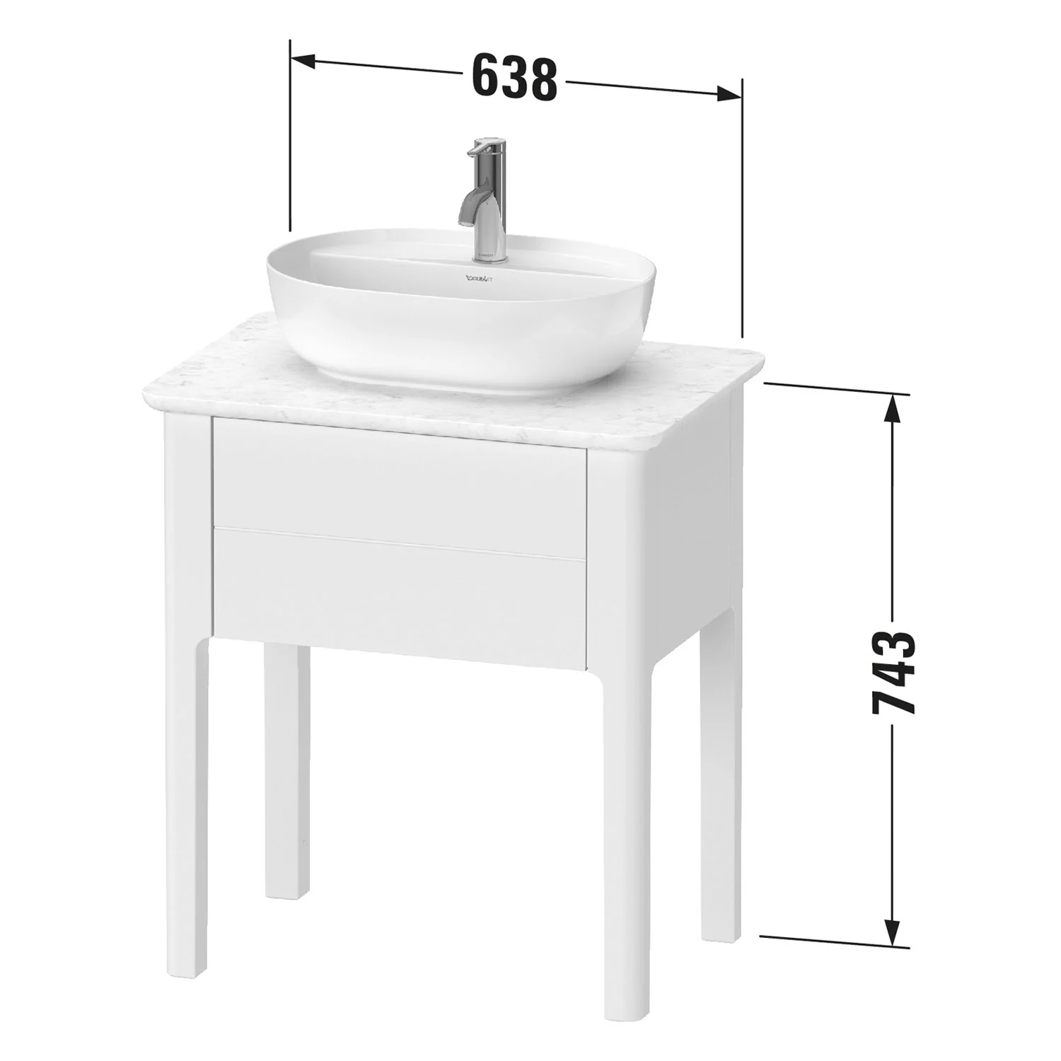 Duravit Luv Waschtischunterbau für Konsole stehend 63,8 x 74,3 cm Bild 5