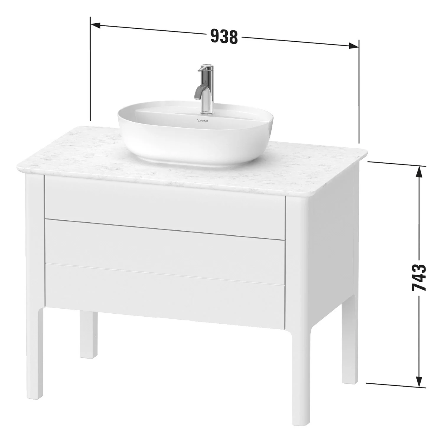 Duravit Luv Waschtischunterbau für Konsole stehend 93,8 x 74,3 cm Bild 5