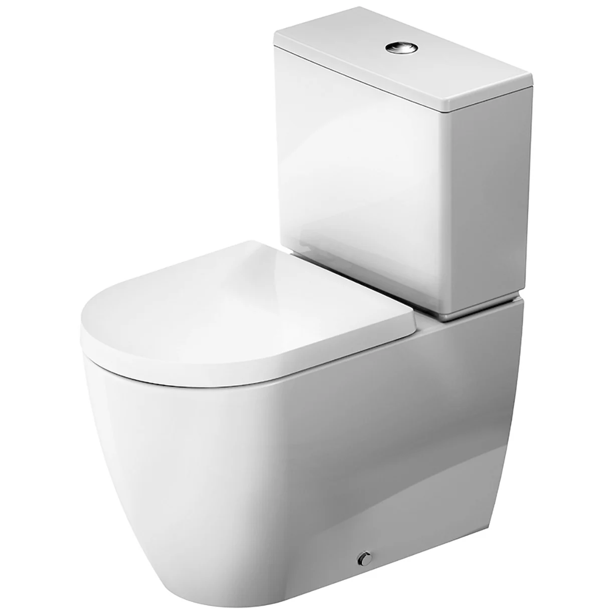 Widok z przodu białego WC na białym tle, Duravit