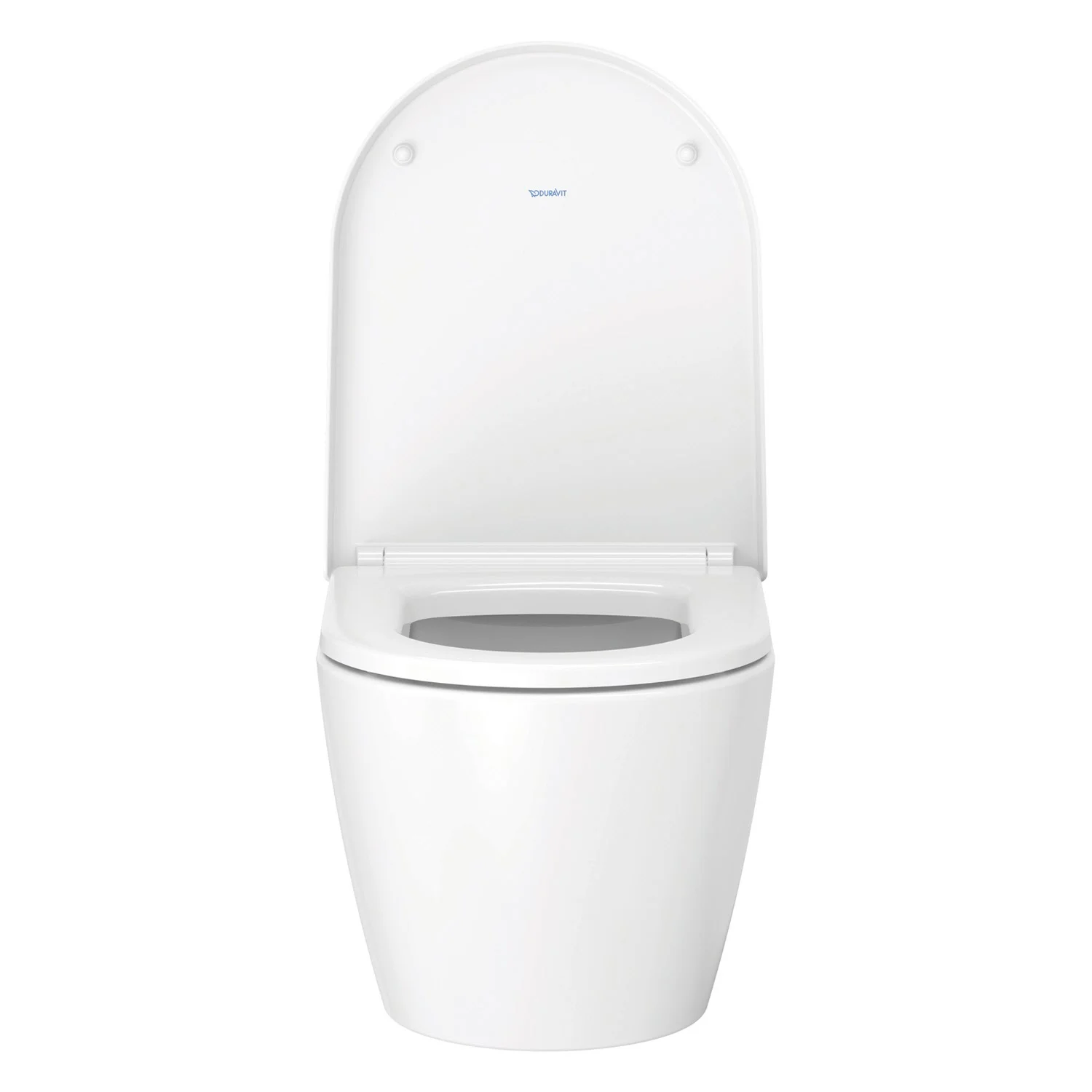 Biały widok przedni toalety na neutralnym tle, Duravit