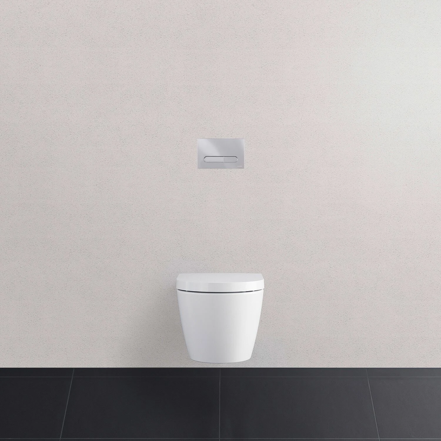 Toaleta podwieszana z przyciskiem spłukującym w łazience, Duravit