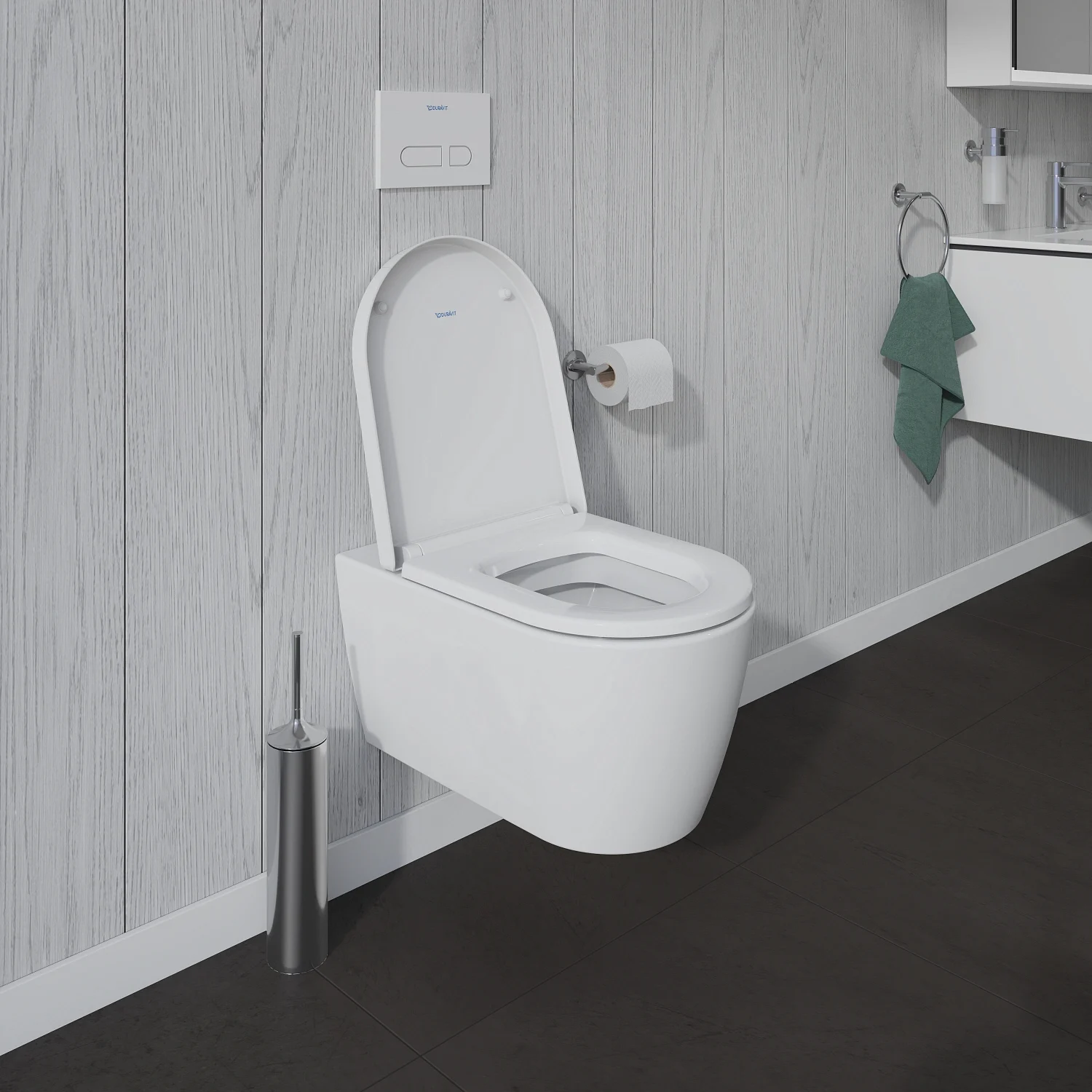 Toaleta w łazience widok z boku, Duravit