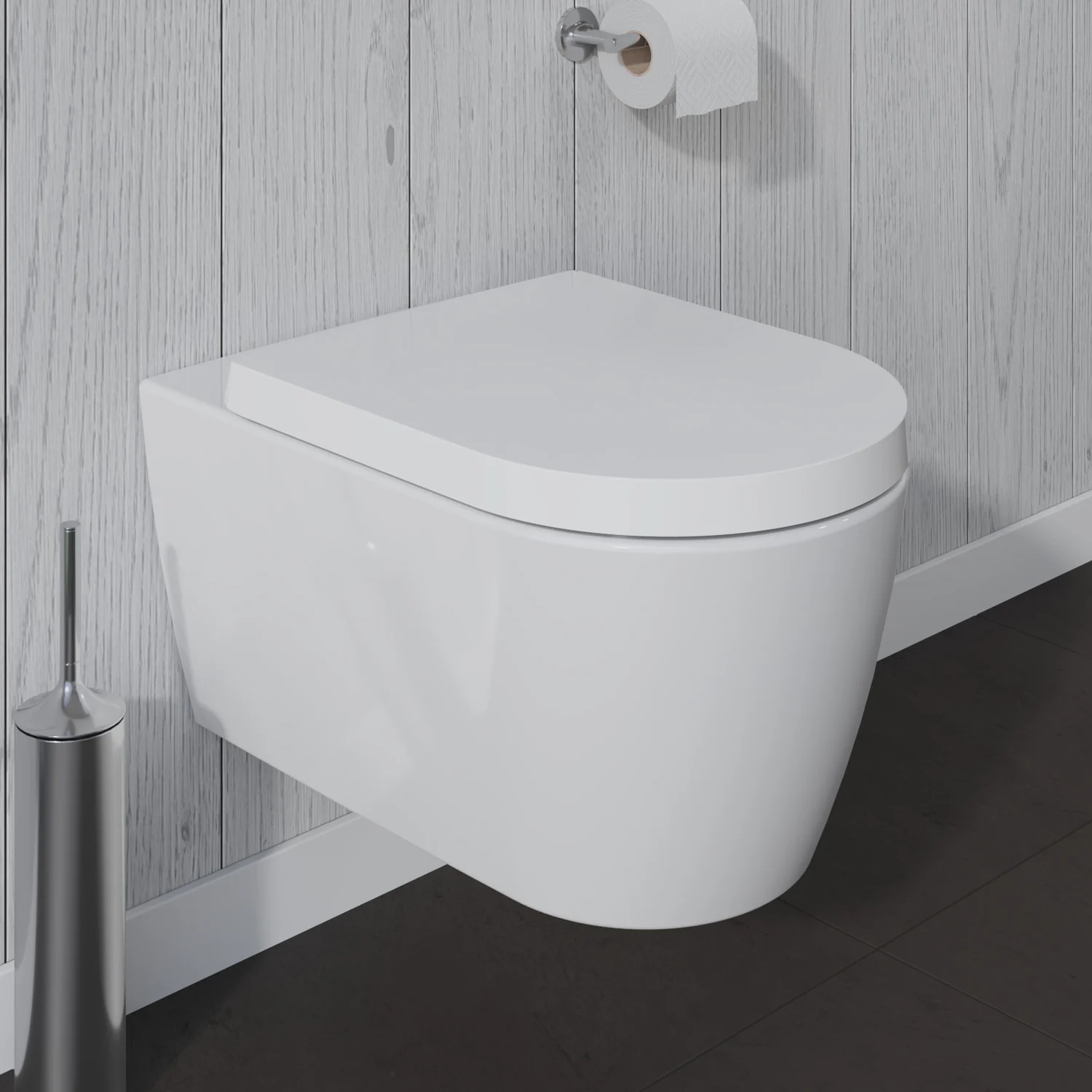 Wisząca toaleta w nowoczesnej łazience, Duravit