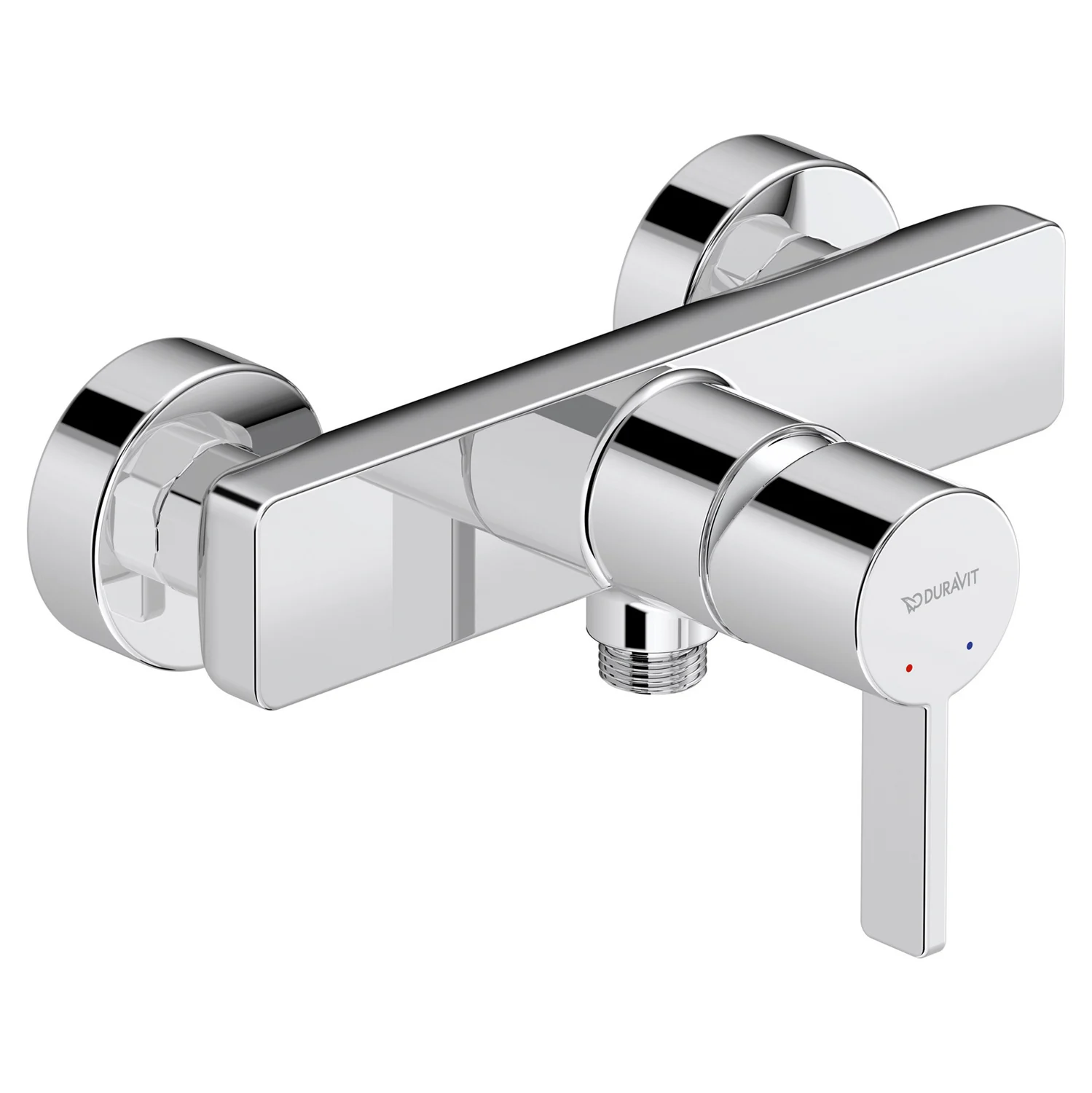 Chromowany jednouchwytowy mieszacz prysznicowy widok z boku, Duravit