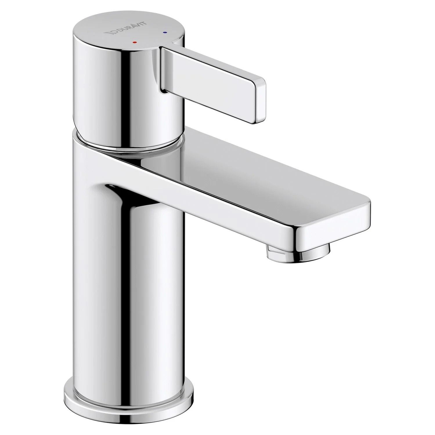 Chromowana bateria umywalkowa widok z boku, Duravit