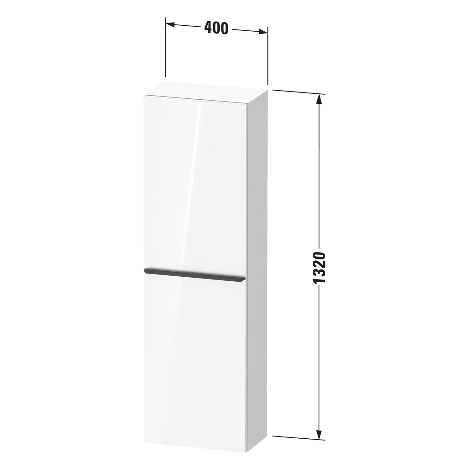 Duravit D-Neo Halbhochschrank 40 x 132 cm, 1 Tür Anschlag links, Griff edelstahl gebürstet Bild 3
