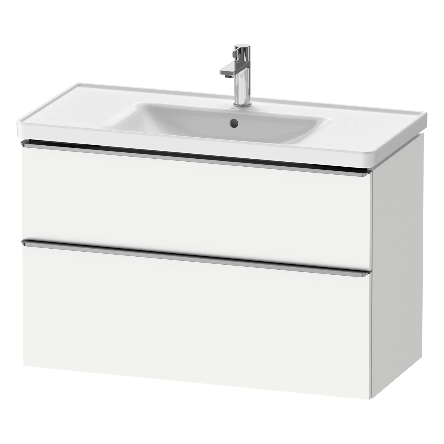 Duravit D-Neo Waschtischunterbau 98,4 x 62,5 cm, 2 Auszüge, Griff edelstahl gebürstet