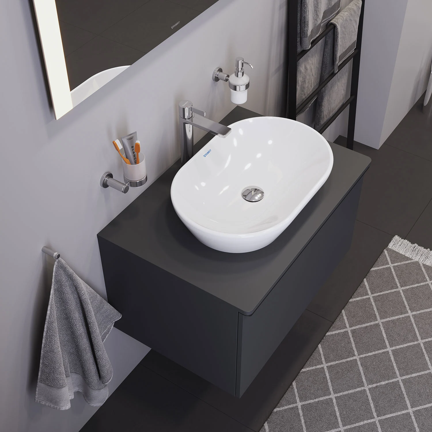 Duravit D-Neo Aufsatzbecken oval 60 cm, ohne Hahnloch, ohne Überlauf Bild 2
