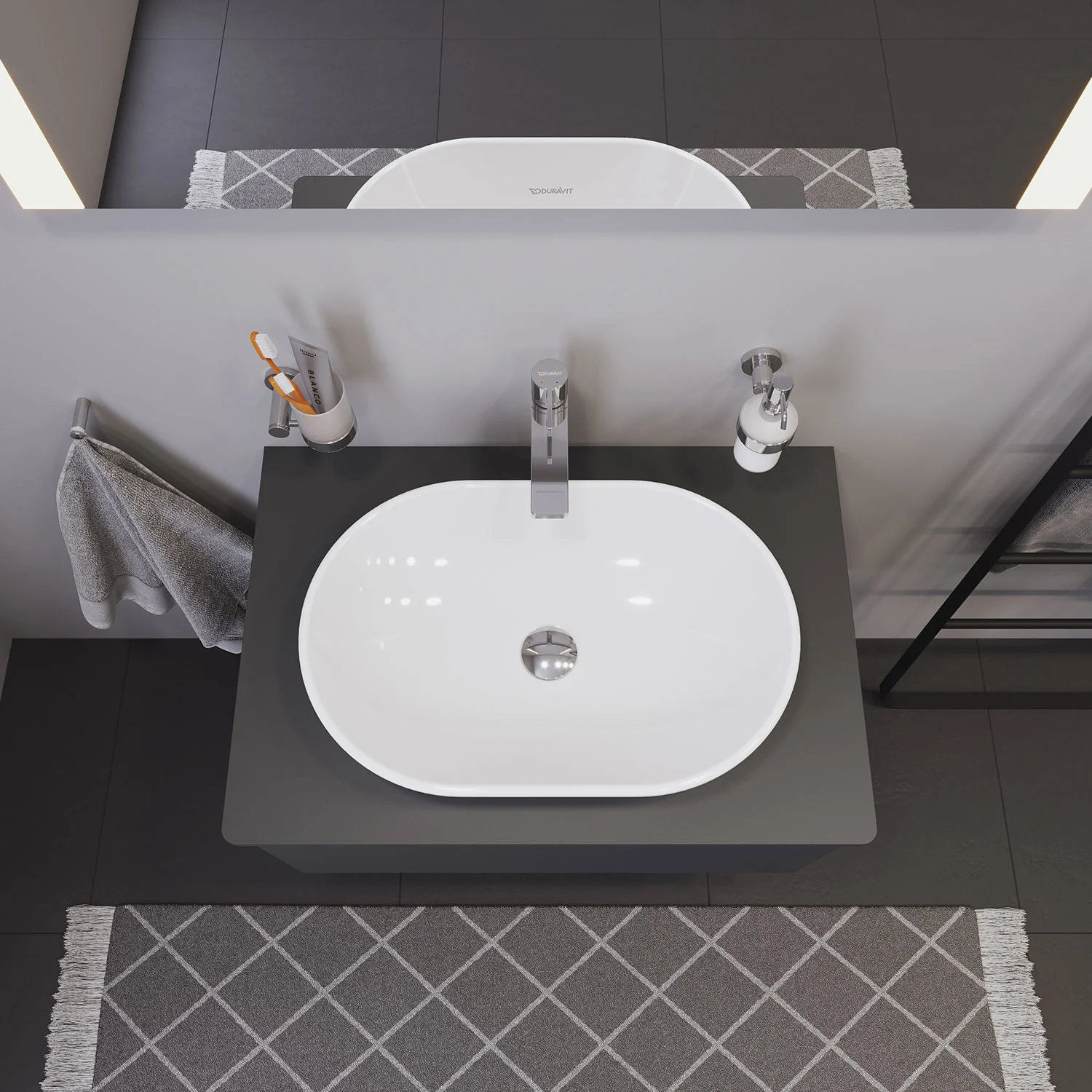 Duravit D-Neo Aufsatzbecken oval 60 cm, ohne Hahnloch, ohne Überlauf Bild 3